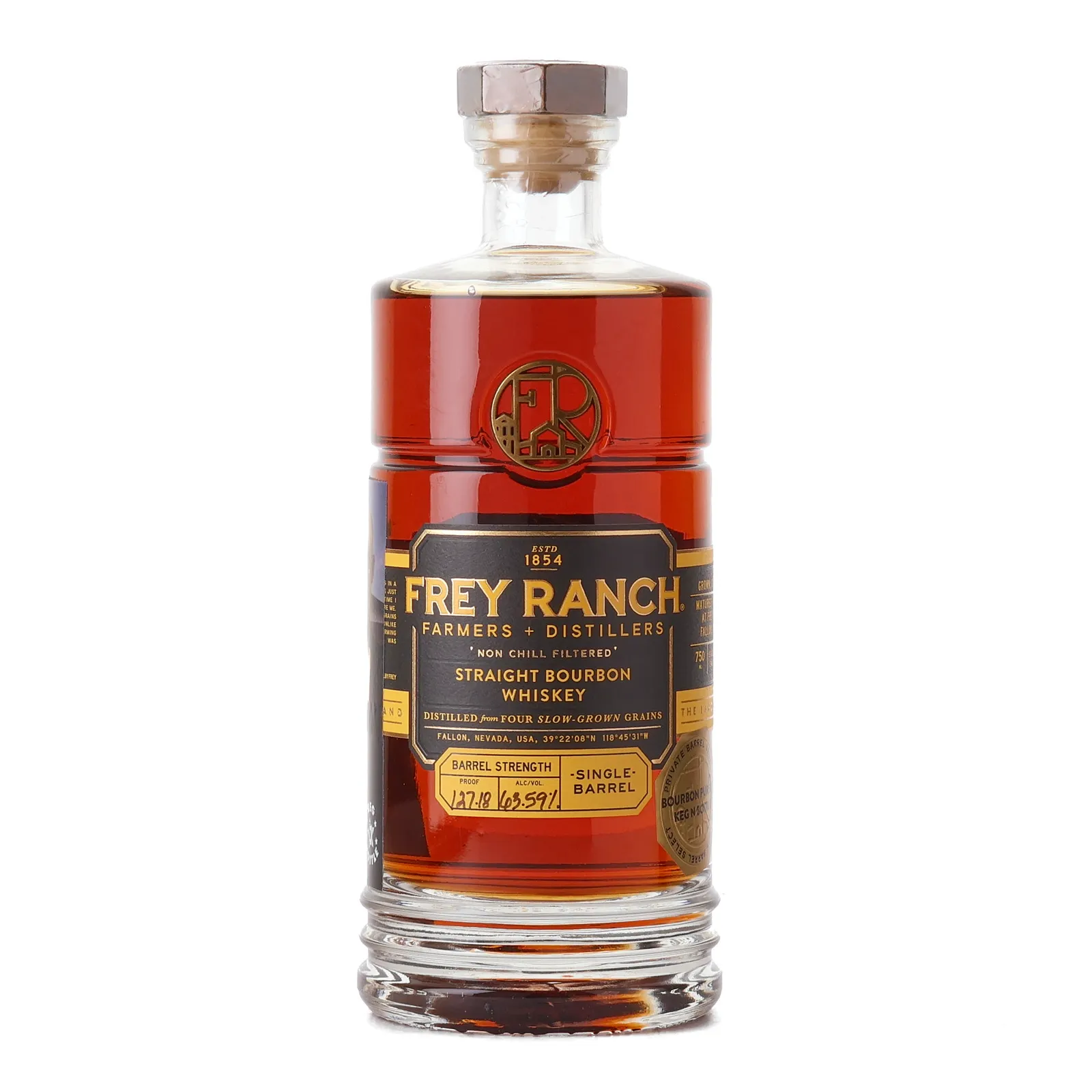 Frey Ranch Farmers + Distillers Bourbon Keg N Bottle Private Barrel Selection, 63.6% whisky bottle