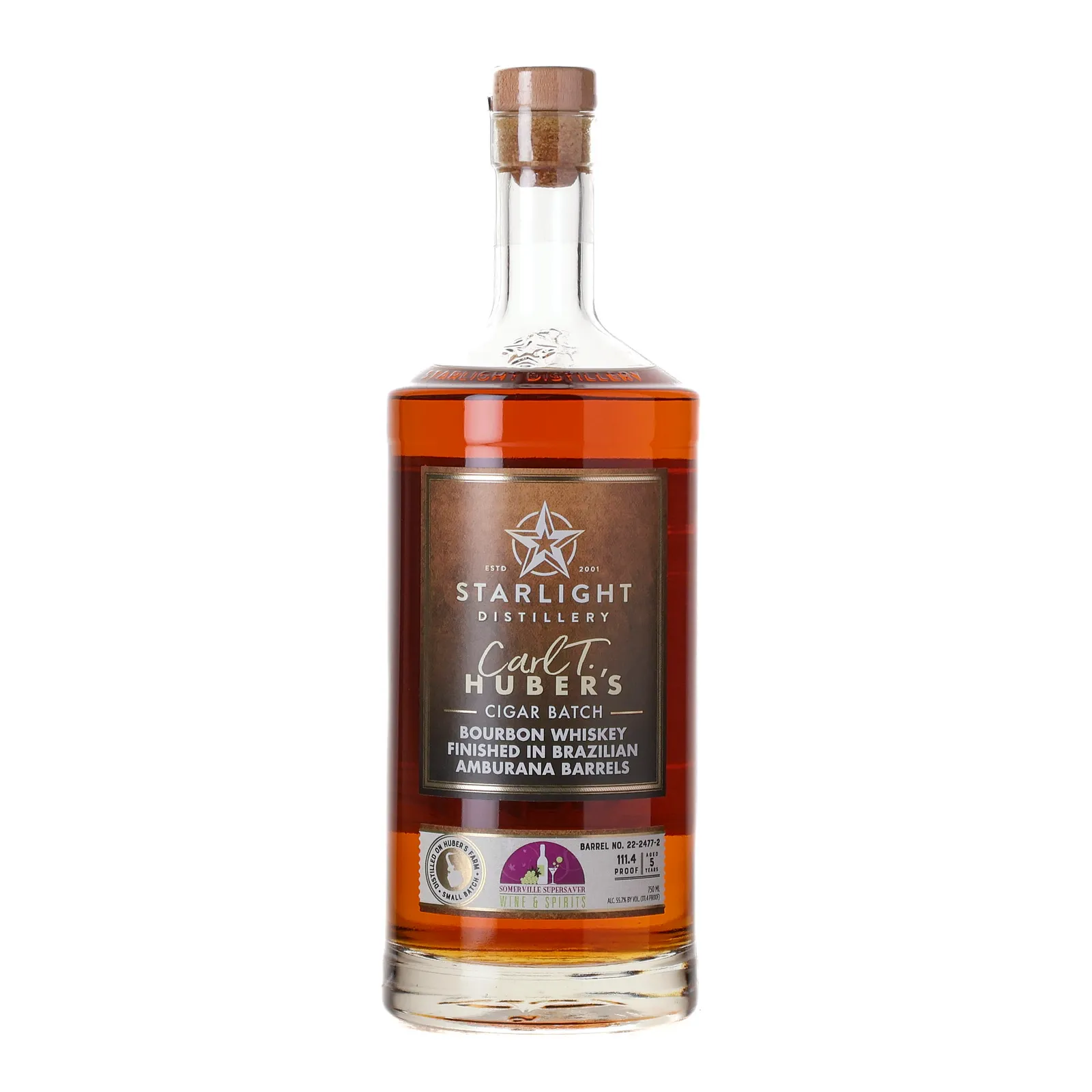 Starlight Carl T. Huber's Cigar Batch No. 5 Year Old, Amburana Cask, Cask #22-2477-2, 55.7% whisky bottle