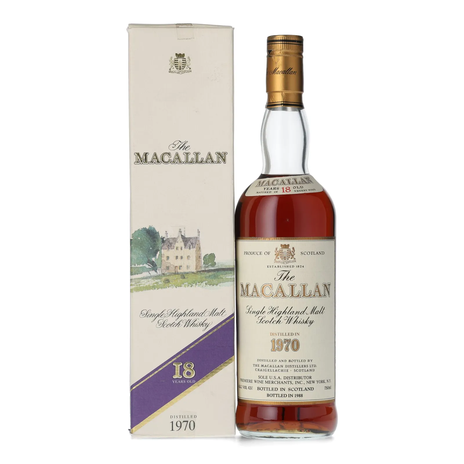 Macallan 1970 18 Year Old, Sherry Cask, 1988, 43% whisky bottle