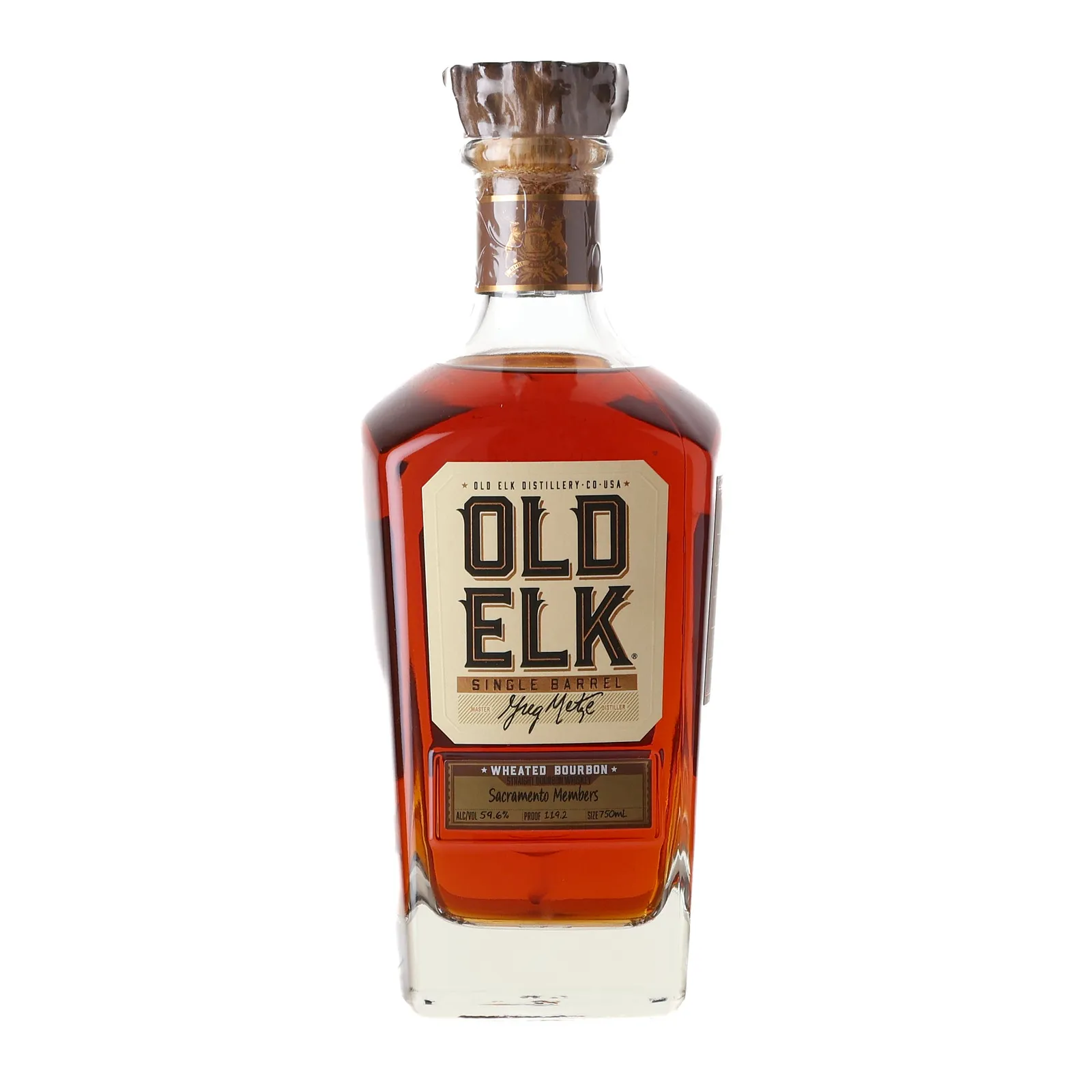 Old Elk Wheated Bourbon Sacramento Members Private Barrel Selection Single Barrel, 59.6% whisky bottle