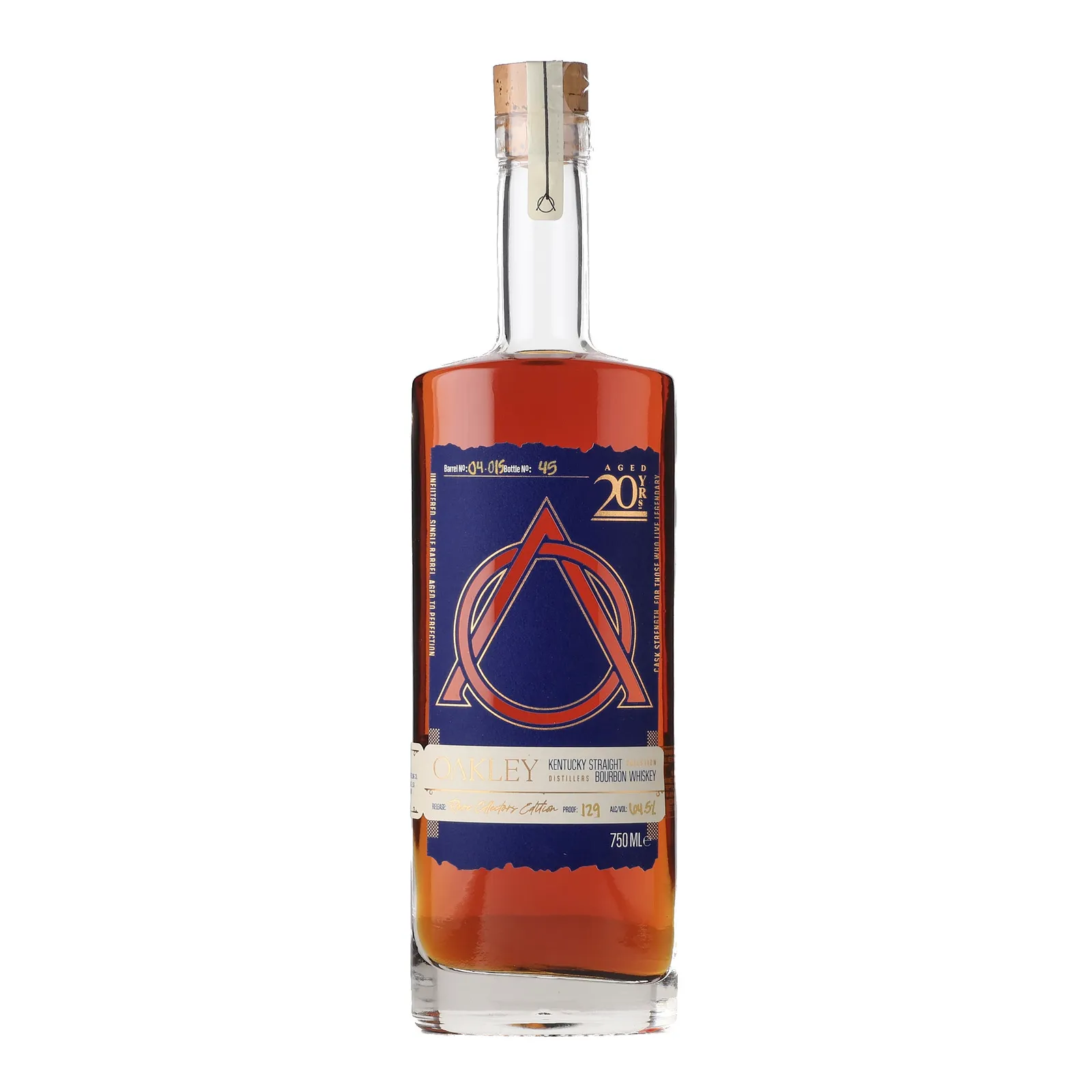 Oakley Rare Collectors Edition 20 Year Old, Cask #04-01, Oakley Spirits, 64.5% whisky bottle