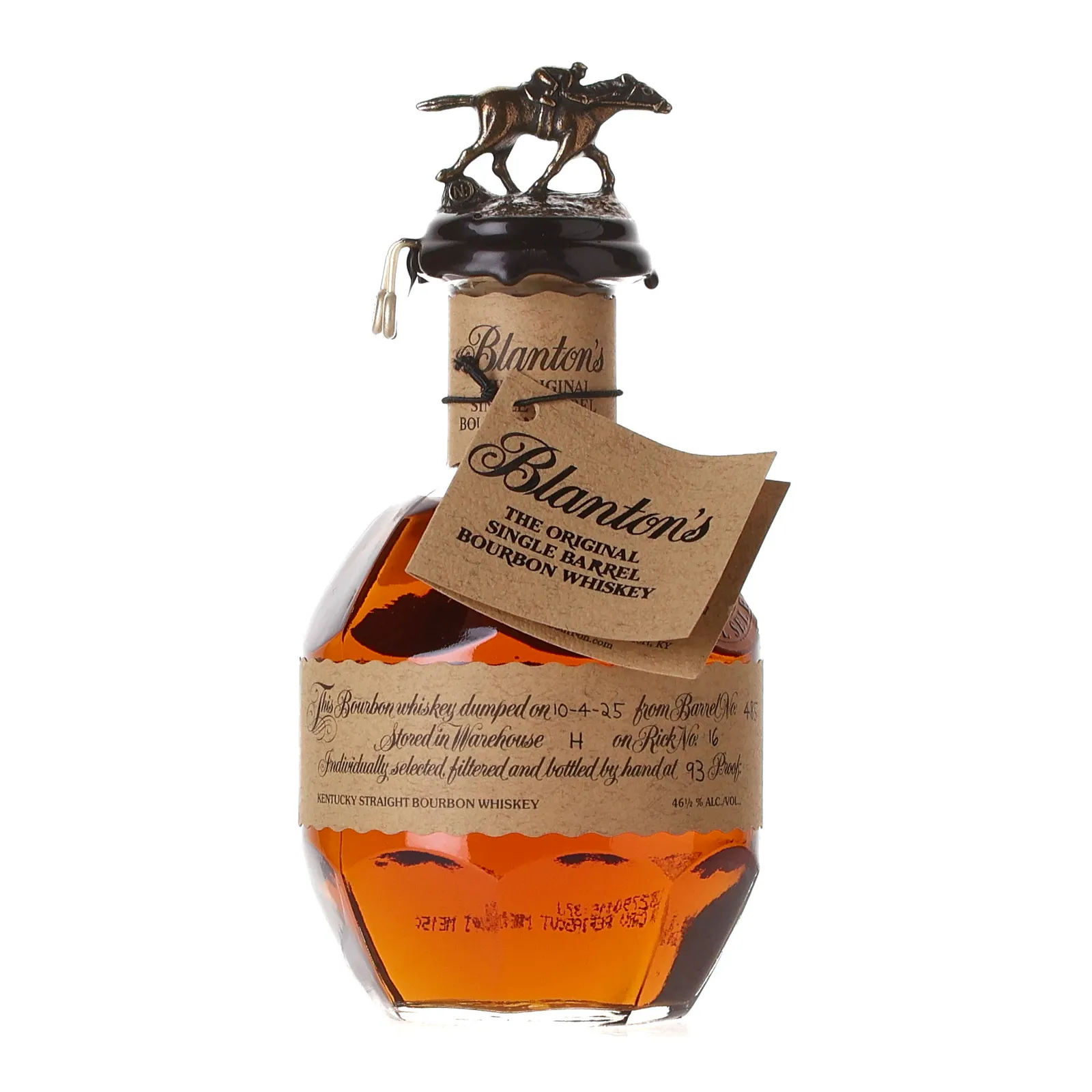 Blanton's Original Single Barrel Bourbon, Cask #485, Official Bottling, 46.5% whisky bottle