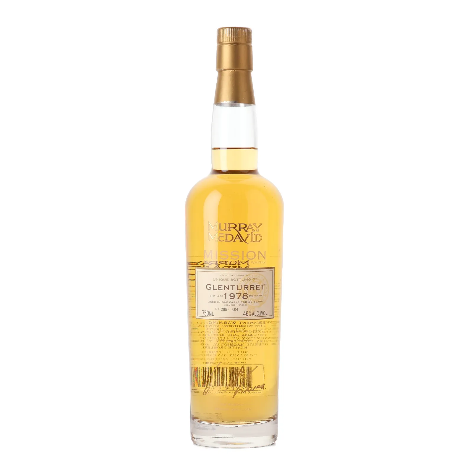 Glenturret Mission 27 Year Old, Bourbon Cask, 1978, Murray McDavid, 46% whisky bottle