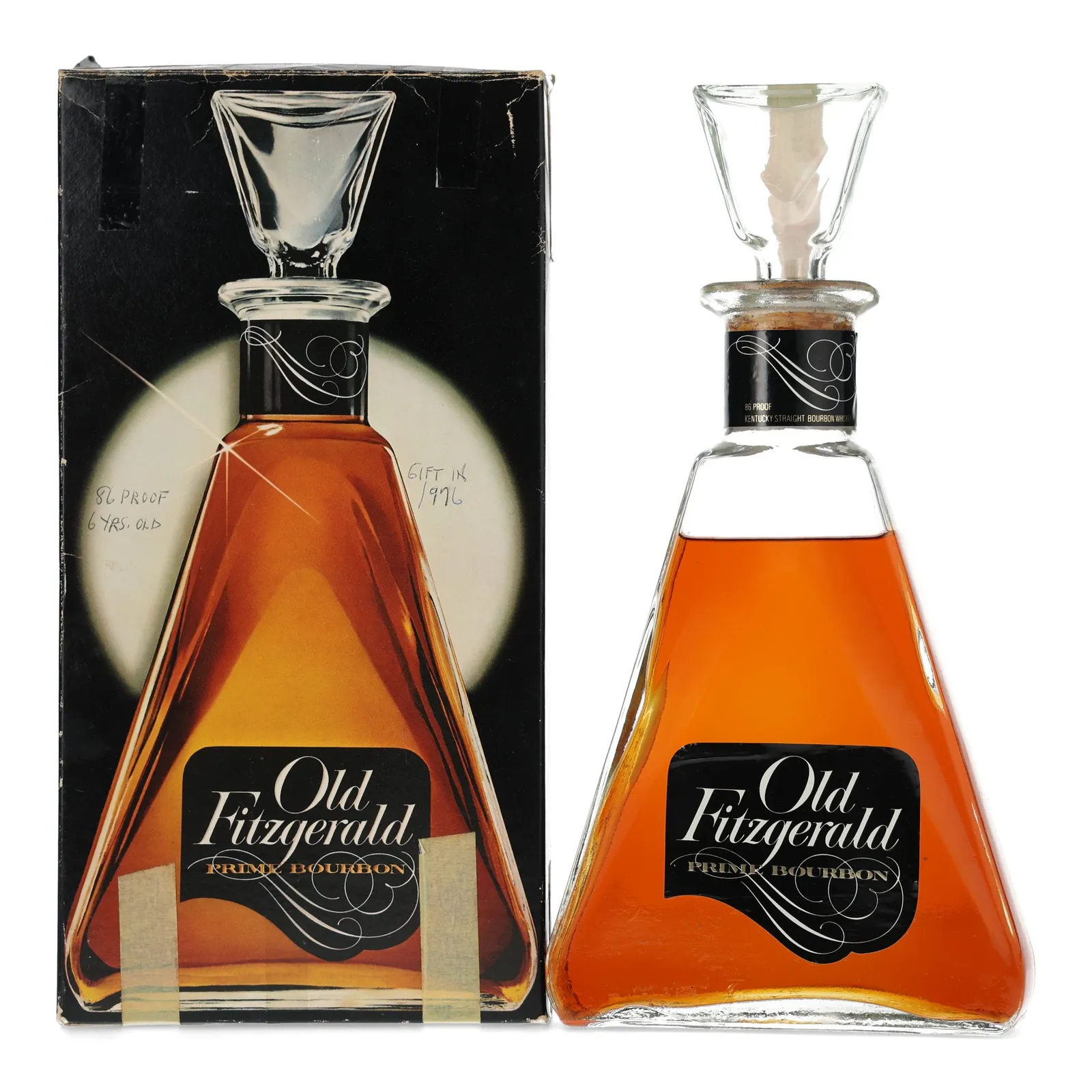Old Fitzgerald Prime Bourbon Decanter 6 Year Old, New Charred Oak Cask, 1976, 43% whisky bottle