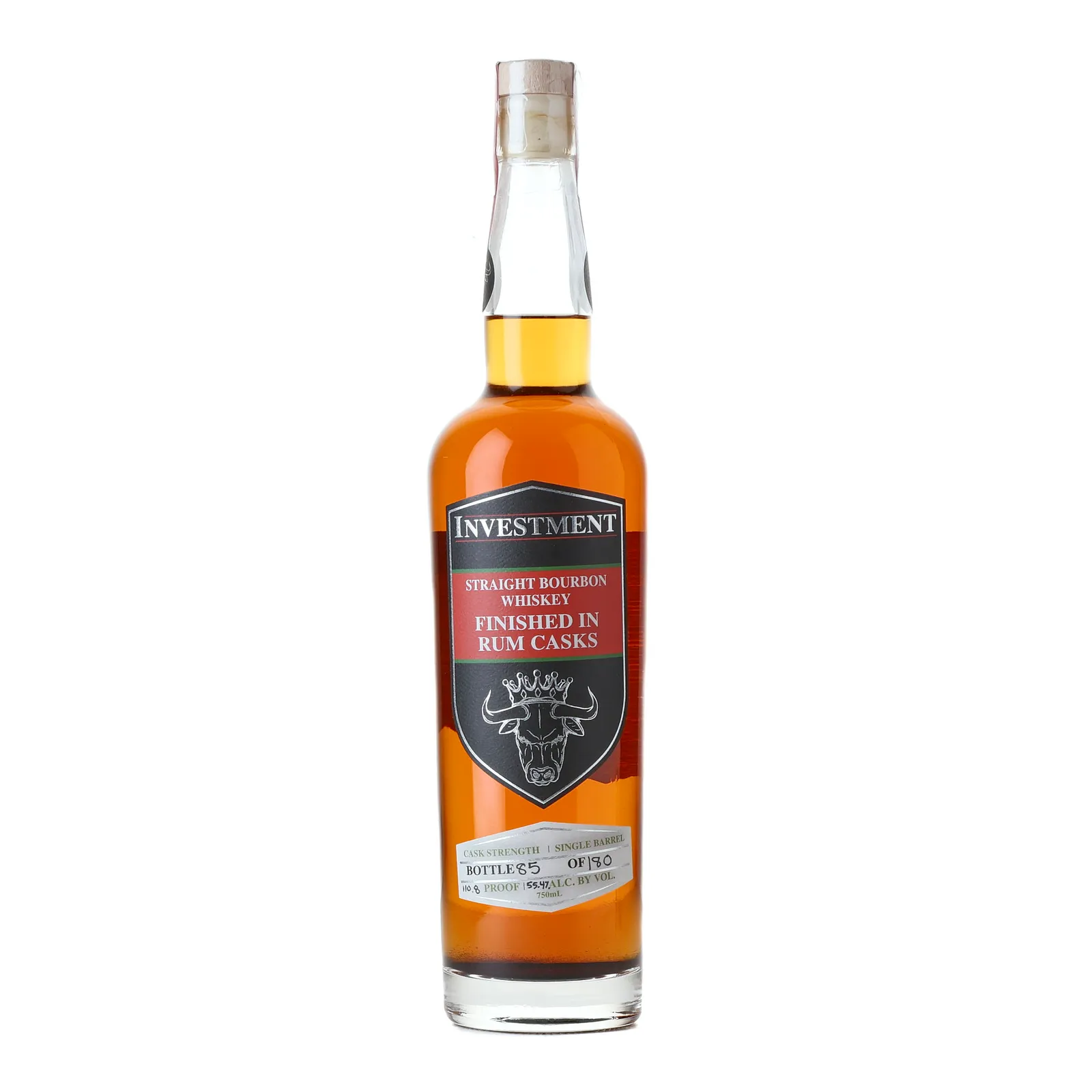 Investment Straight Bourbon Finished in Rum Cask, Rum Cask, 55.47% whisky bottle