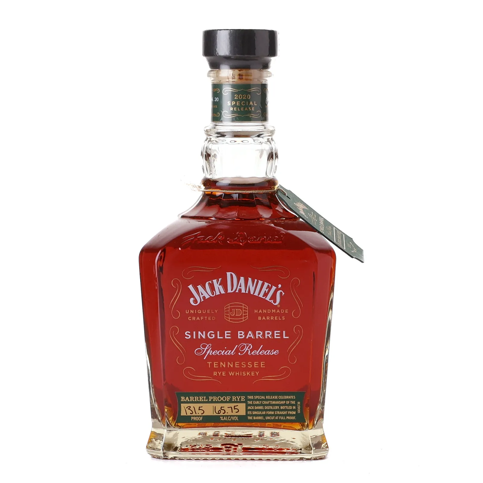 Jack Daniel's Single Barrel Special Release Barrel Proof Rye 5 Year Old, New American Oak Cask, Cask #20-06926, 2020 Special Release, 2020, 65.75% whisky bottle