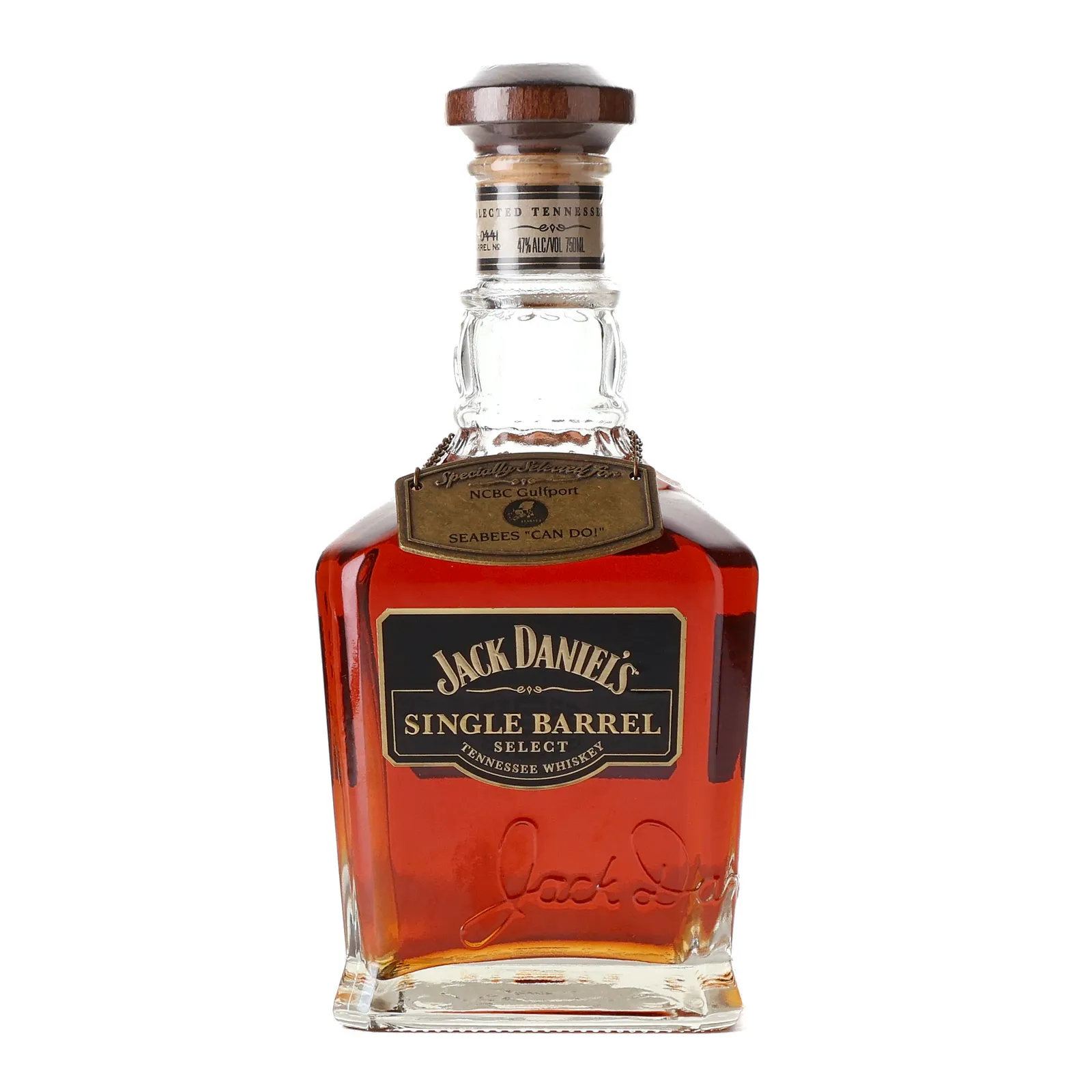 Jack Daniel's Single Barrel Select 'NCBC Gulfport', Cask #10-0441, 2010, 47% whisky bottle