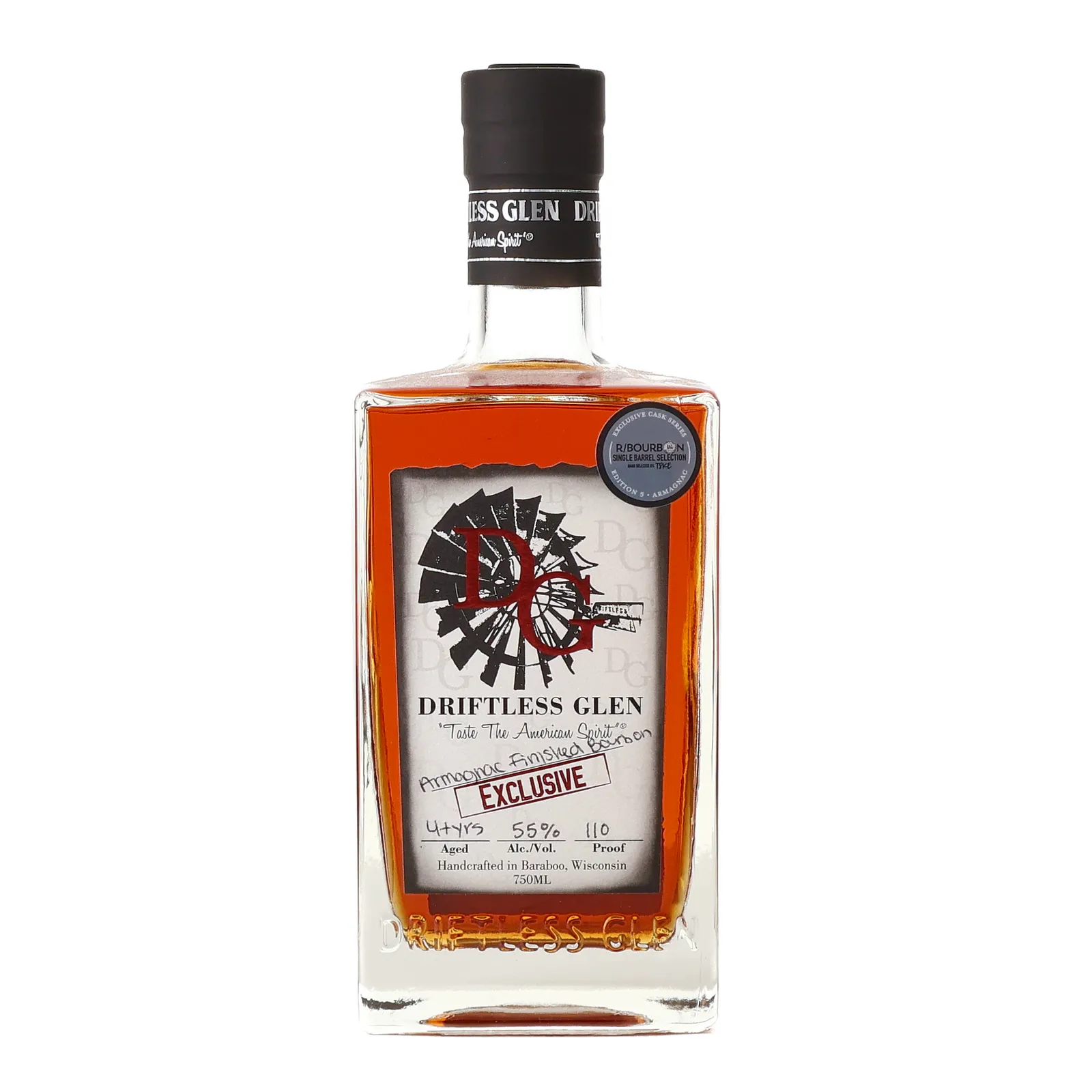 Driftless Glen Armagnac Finished Bourbon 4 Year Old, Armagnac Cask, 55% whisky bottle
