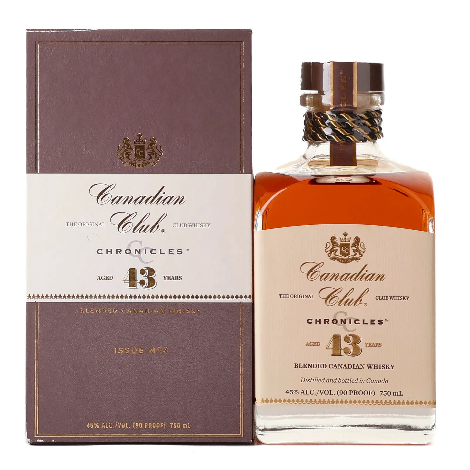 Canadian Club Chronicles 43 Year Old Issue No. 3 "The Speakeasy", Oak Cask, 2020, 45% whisky bottle