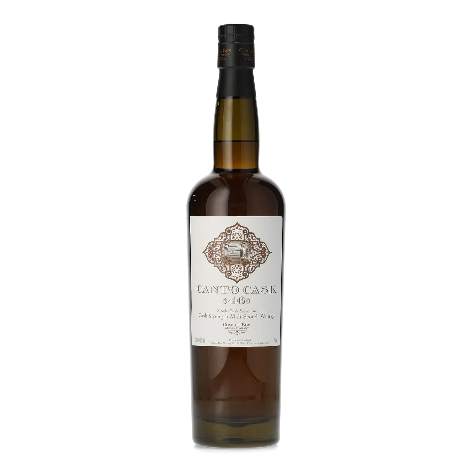 Compass Box Canto Cask #46, French Oak Cask, Cask #46, 2007, 53.2% whisky bottle