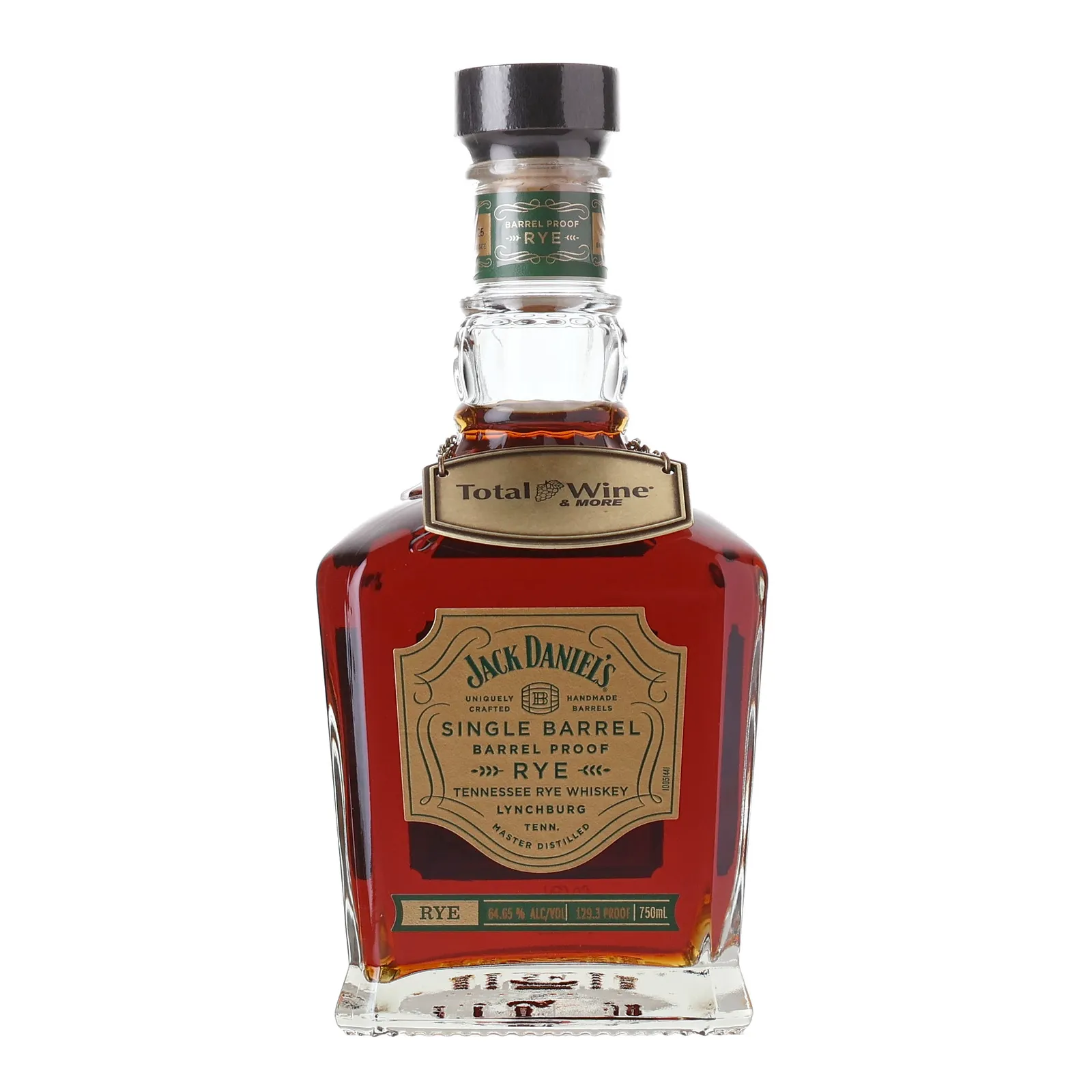 Jack Daniel's Single Barrel Barrel Proof Rye Total Wine Selection, 2025, 64.65% whisky bottle