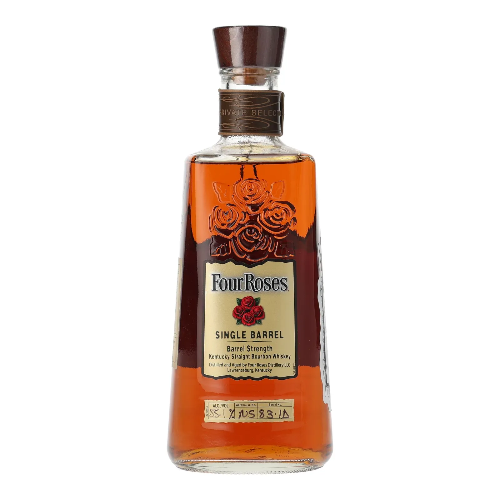 Four Roses Barrel Strength OBSO 8 Year Old, New Charred Oak Cask, Cask #NS 83-1D, Tippins Private Barrel Selection, 55.1% whisky bottle