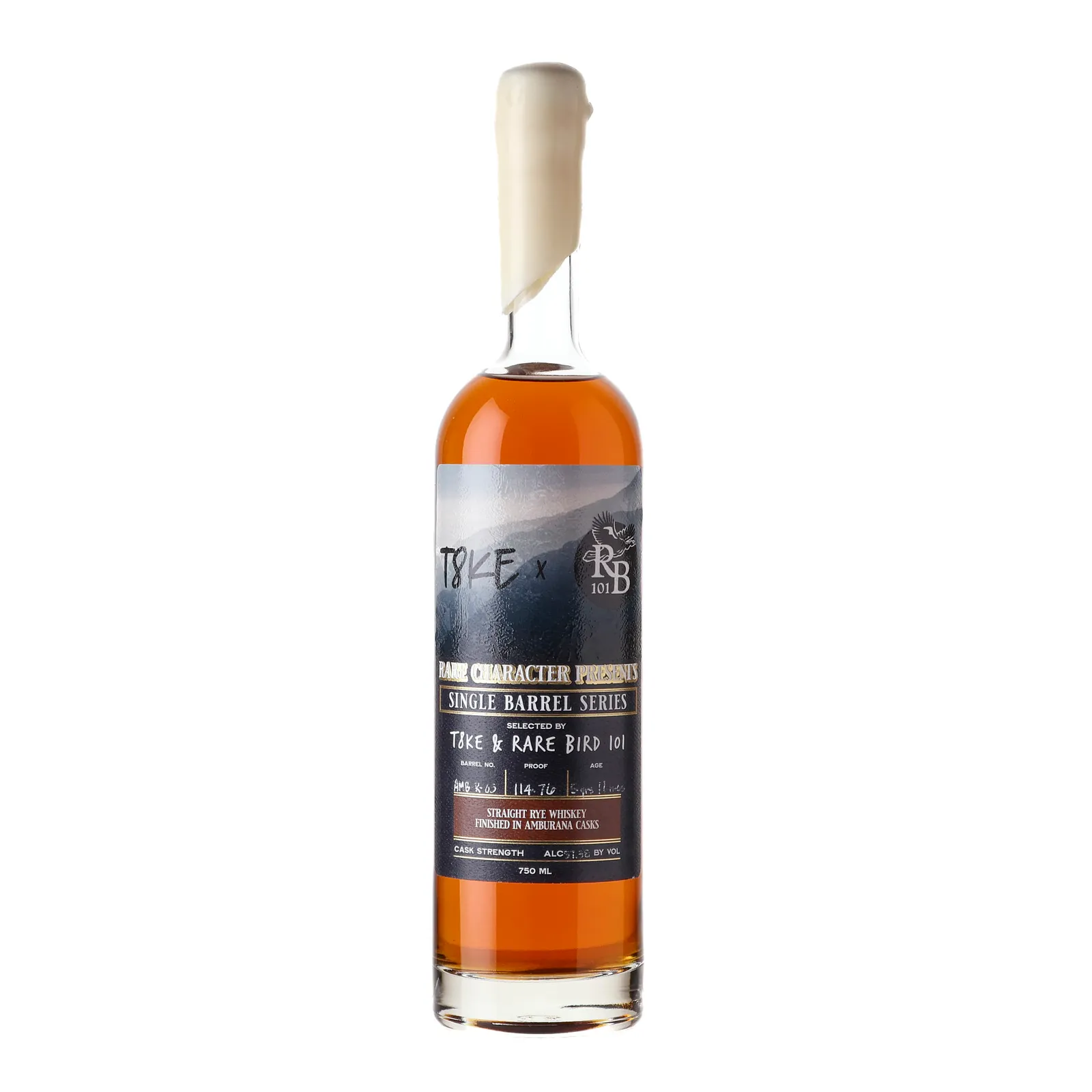 Rare Character Single Barrel Series Selected by T8ke & Rare Bird 101 5 Year Old, Amburana Cask, Cask #AMB-R-03, Rare Character Whiskey Co., 57.38% whisky bottle