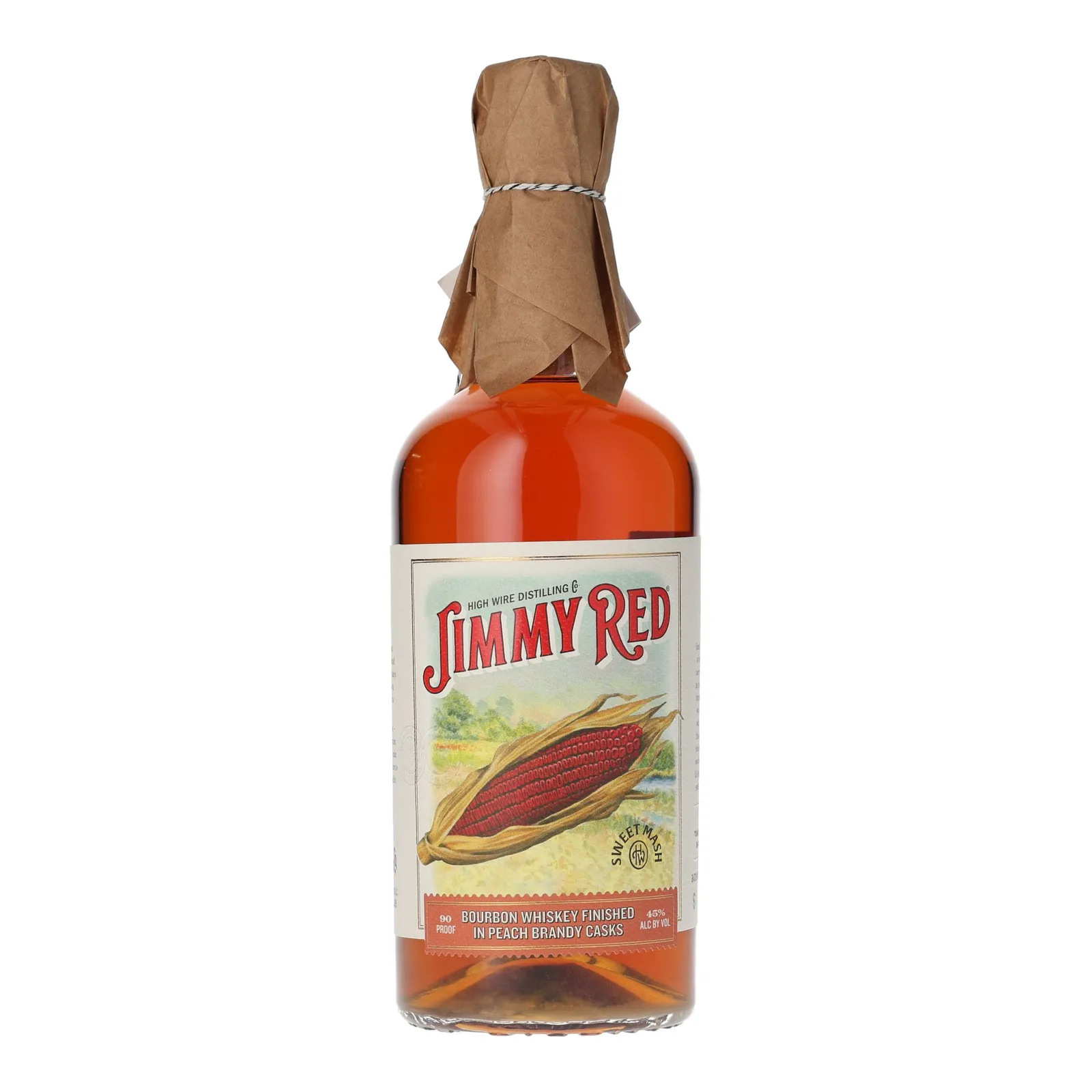 High Wire Jimmy Red Peach Finish, Peach Brandy Cask, Batch No. 6, 45% whisky bottle