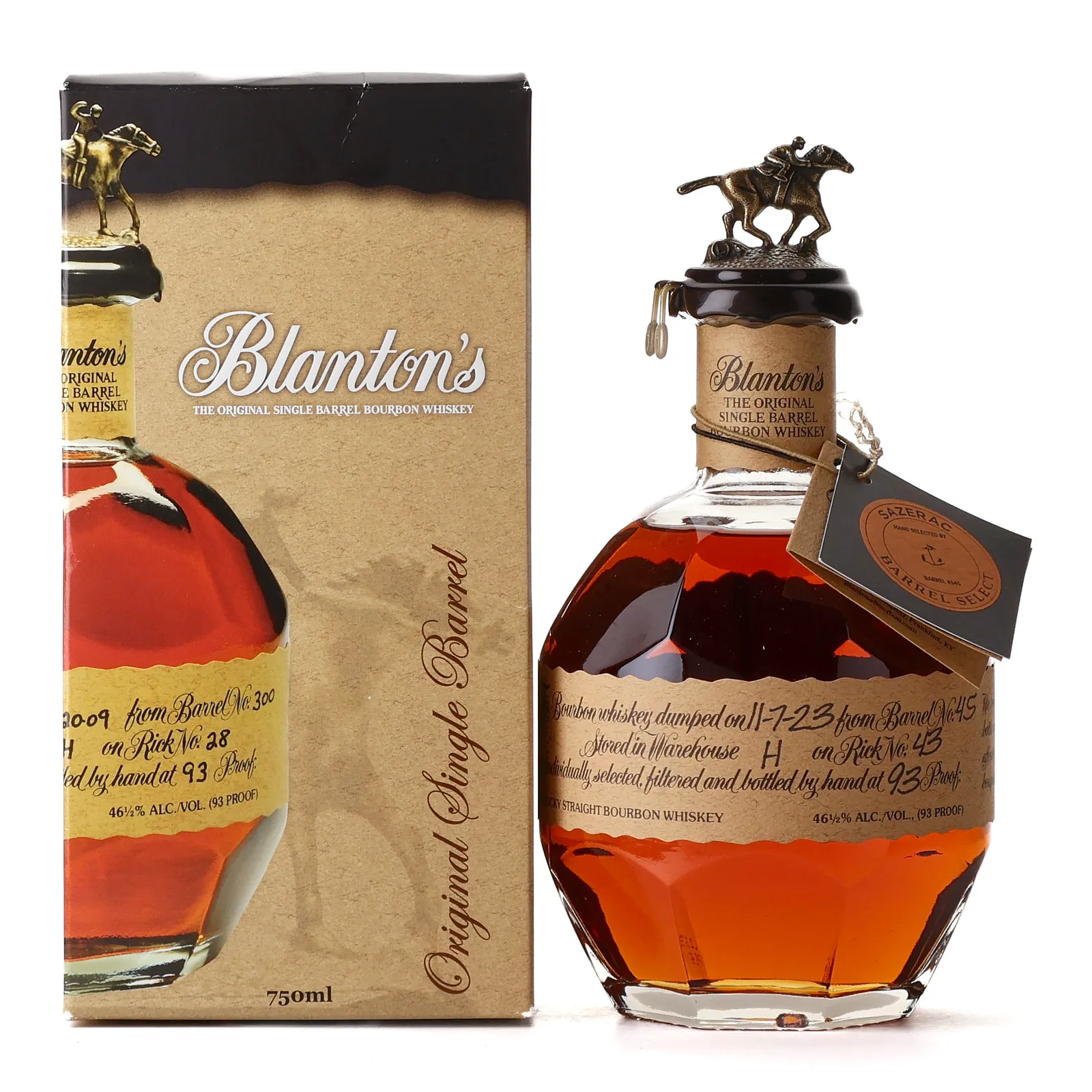 Blanton's Bourbon 'Kroger' Private Barrel Selection (Letter A), New Charred Oak Cask, Cask #45, Batch Letter L, 2021, 46.5% whisky bottle