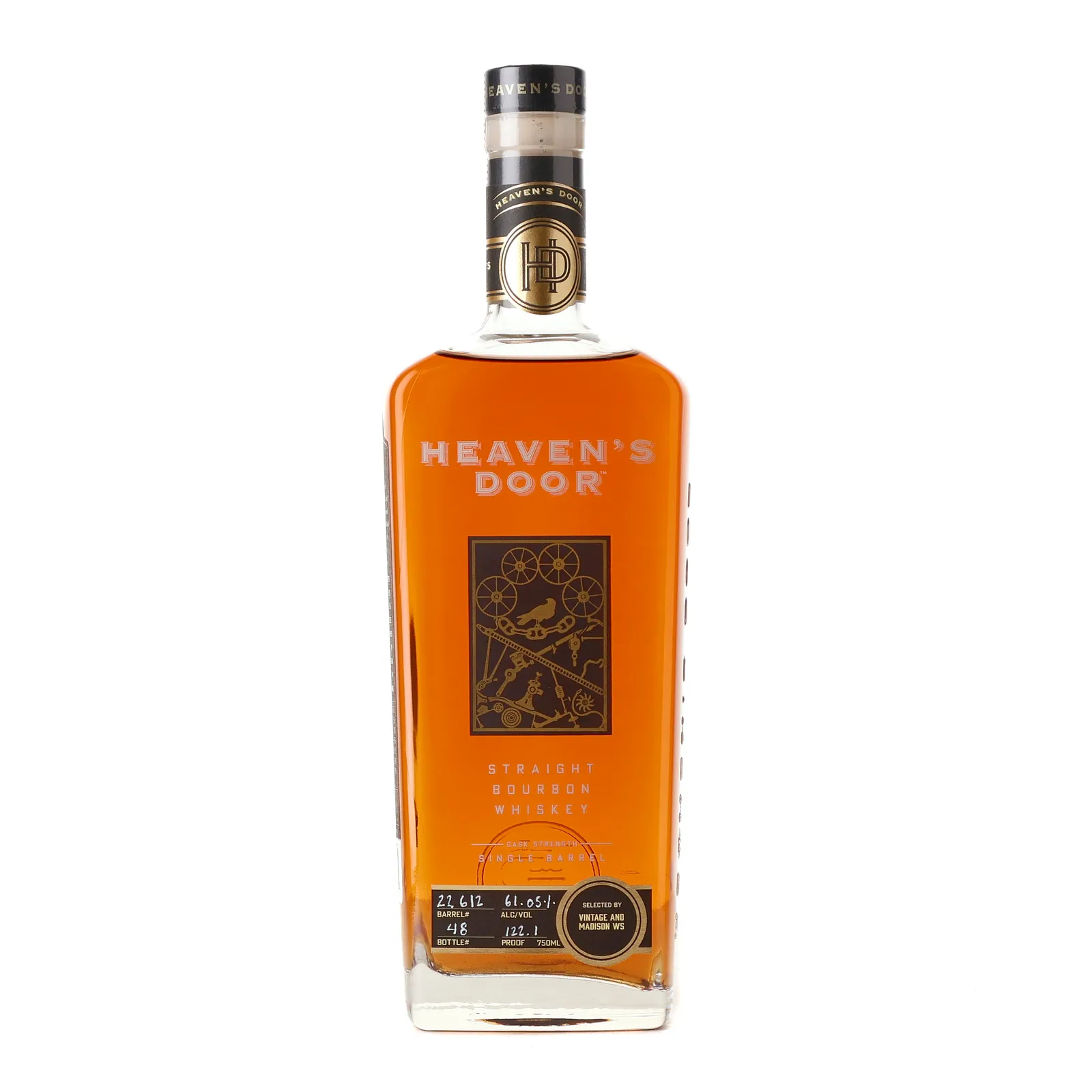 Heaven's Door Single Barrel Bourbon 'Vintage & Madison', Cask #22, 612, 61.05% whisky bottle