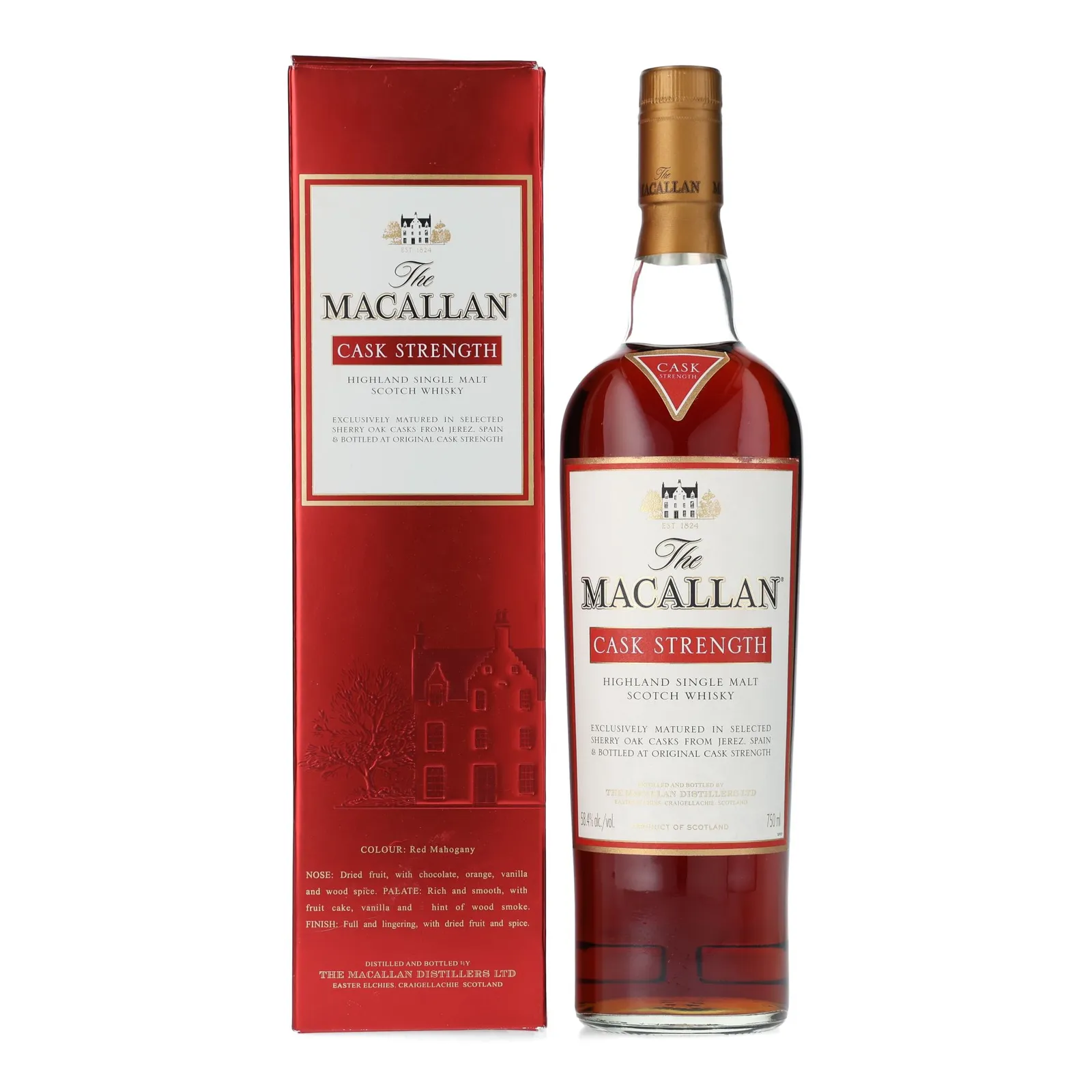 Macallan Cask Strength, Sherry Cask, 58.4% whisky bottle