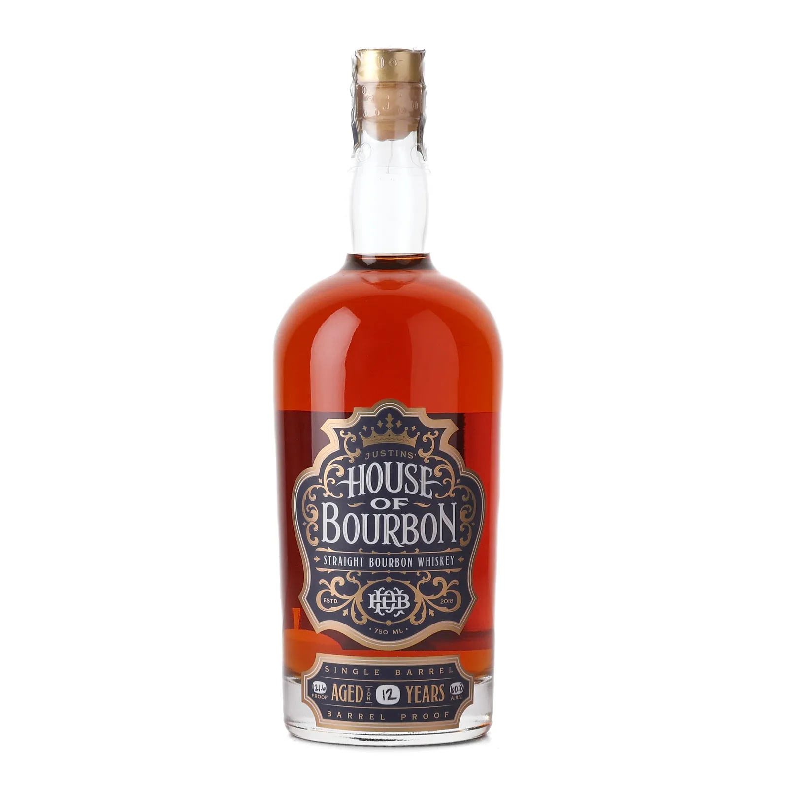 Justin's House of Bourbon 12 Year Old, Batch No. 4, Justin's House of Bourbon, 60.8% whisky bottle