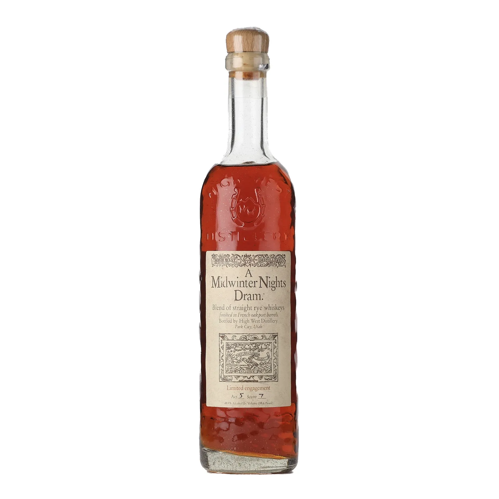 High West A Midwinter Night's Dram, Port Cask, Act 5 Scene 7, 2017, 49.3% whisky bottle