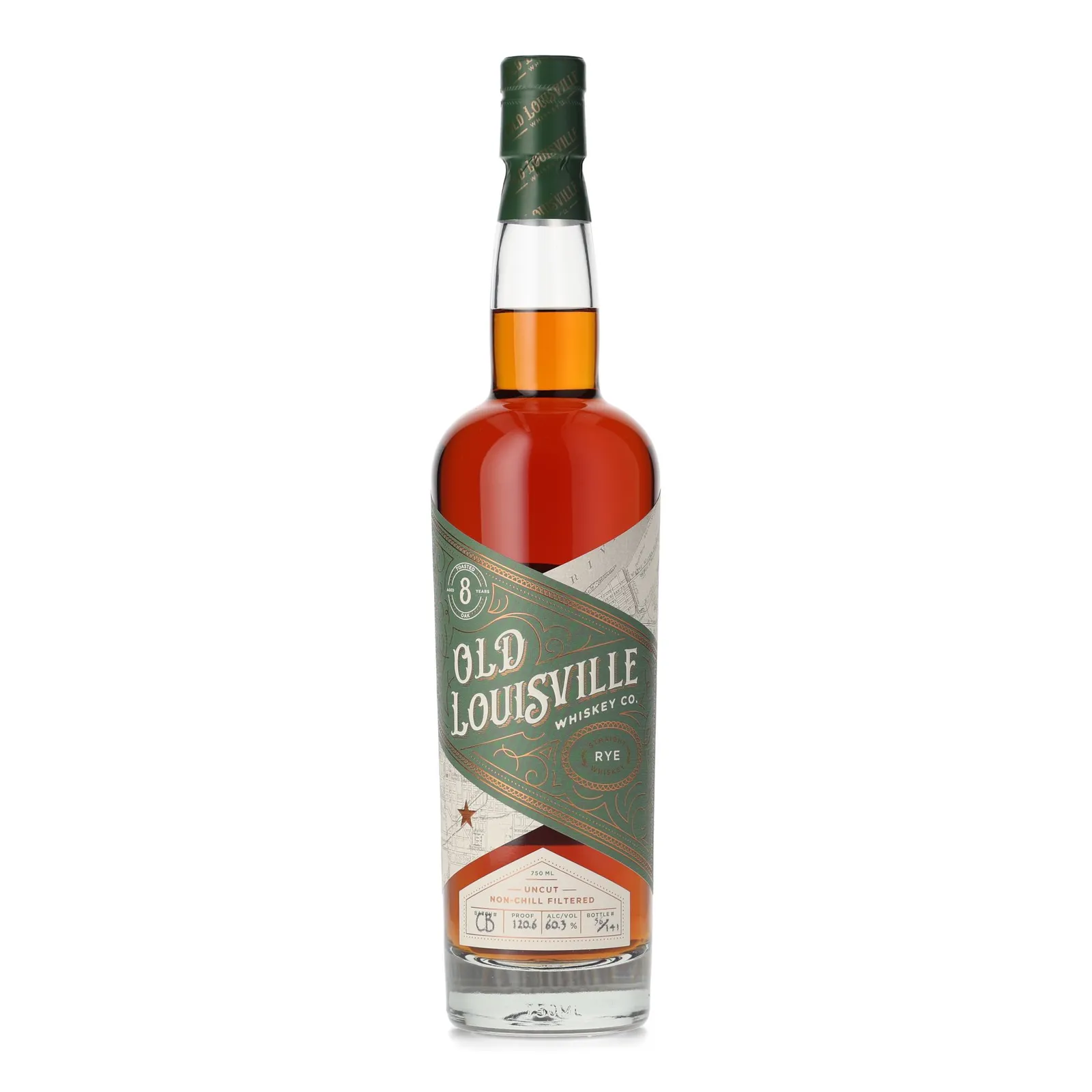Old Louisville Toasted Rye 'Chasing Bourbon' Private Barrel Selection 8 Year Old, Toasted Oak Cask, Batch No. CB, 60.3% whisky bottle