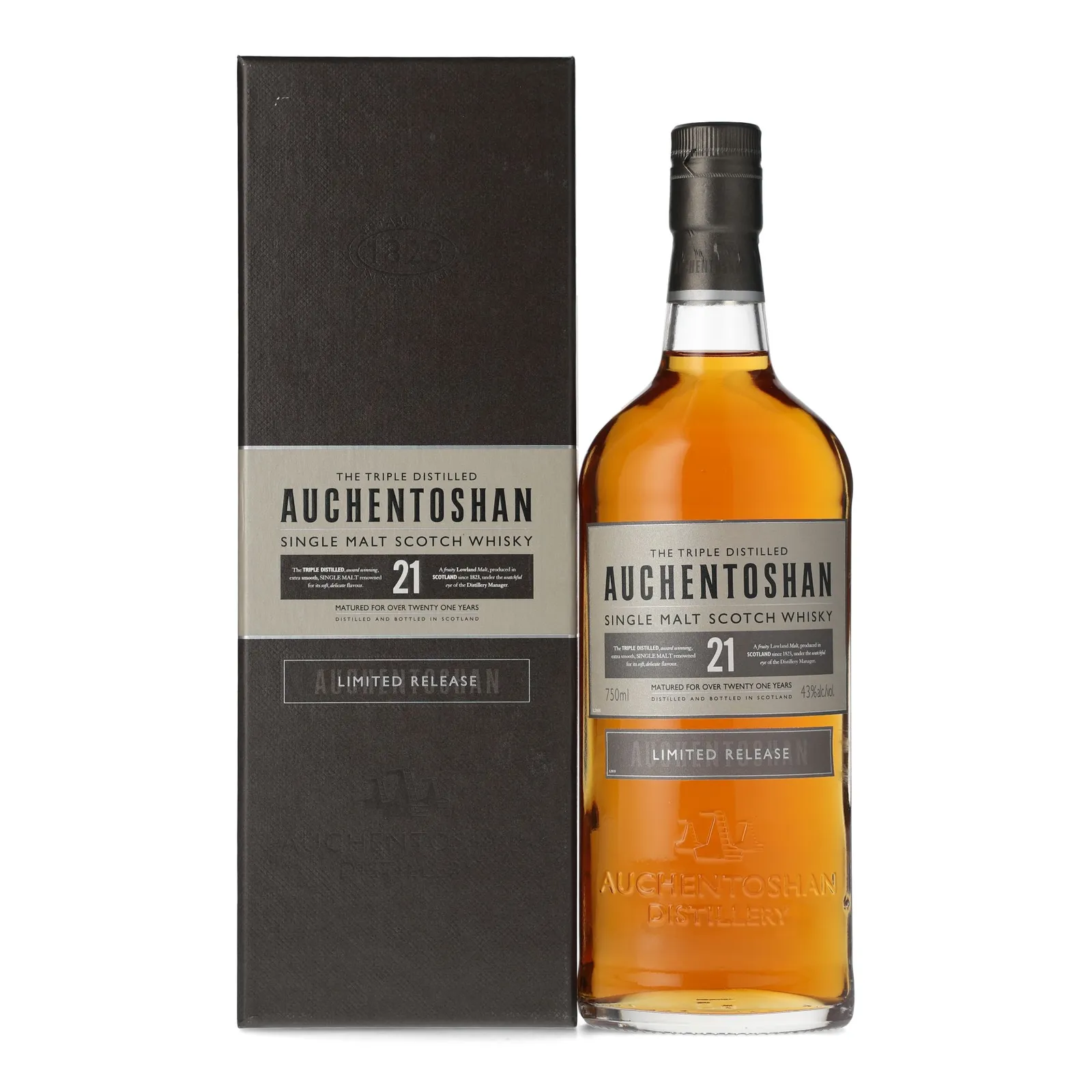 Auchentoshan Limited Release 21 Year Old, Bourbon & Sherry Cask, 43%, 75cl whisky bottle