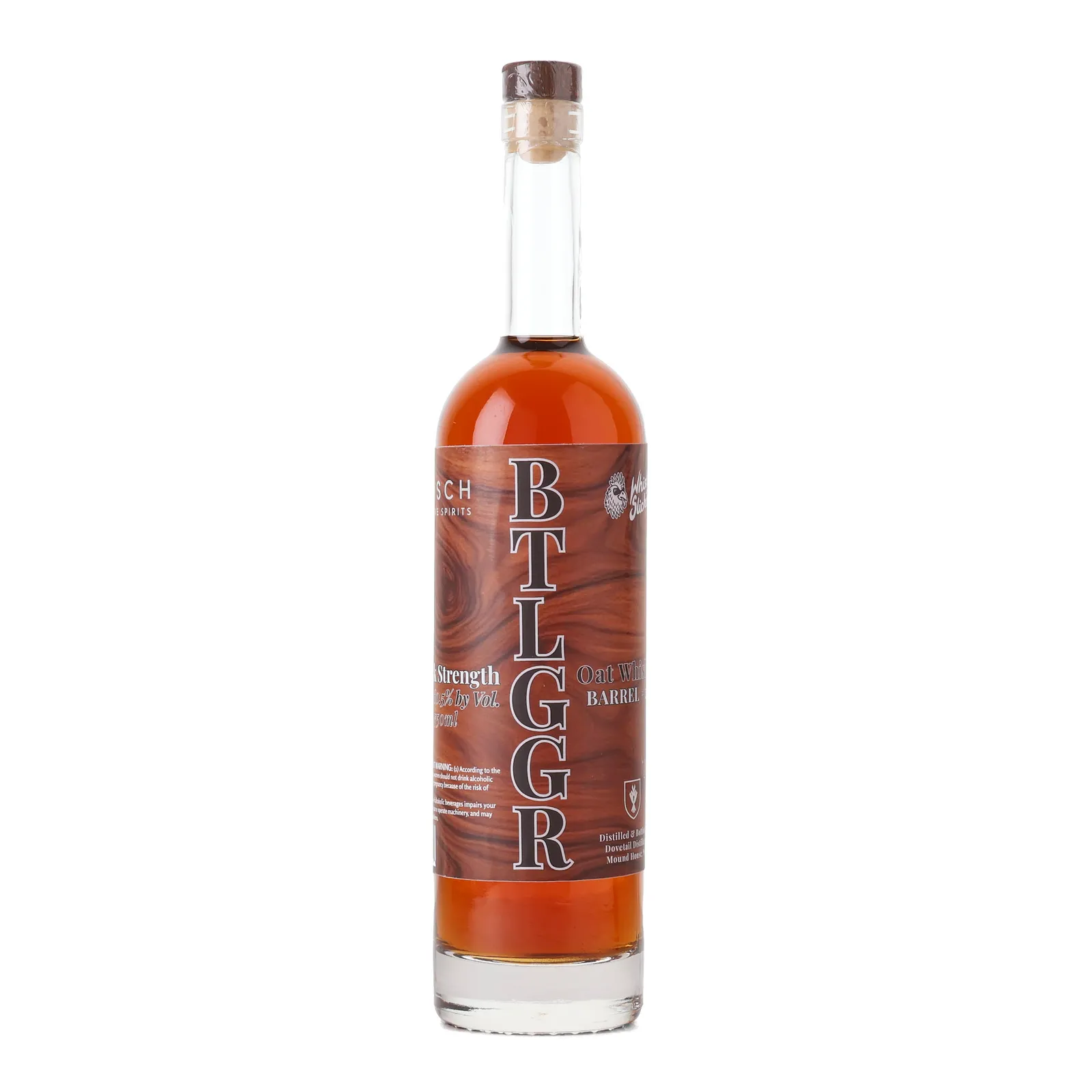 Dovetail Btlggr Cask Strength Oat Whiskey Bosch & Whiskey Slickers Private Barrel Selection, 60.5% whisky bottle
