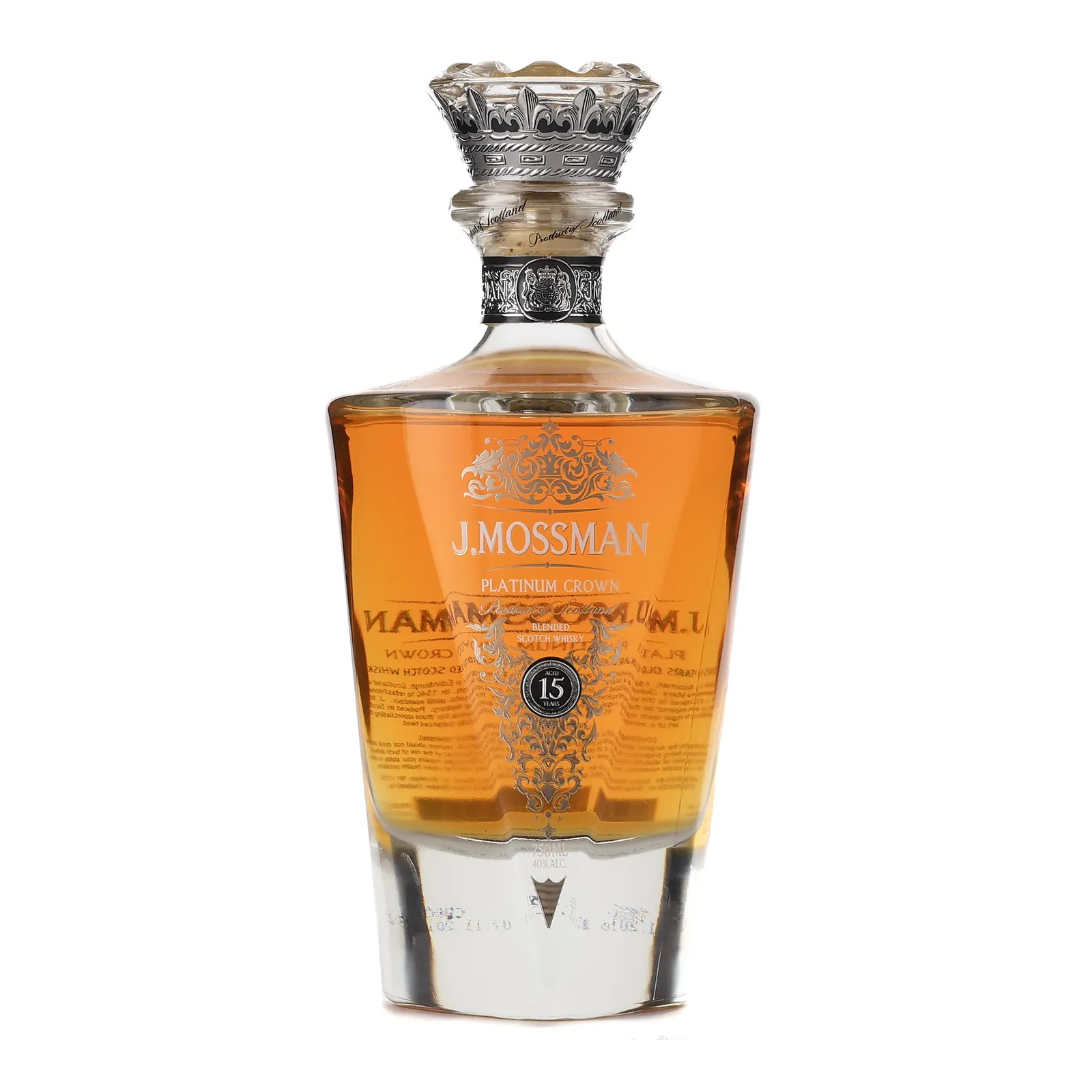 J. Mossman Platinum Crown 15 Year Old, 40% whisky bottle