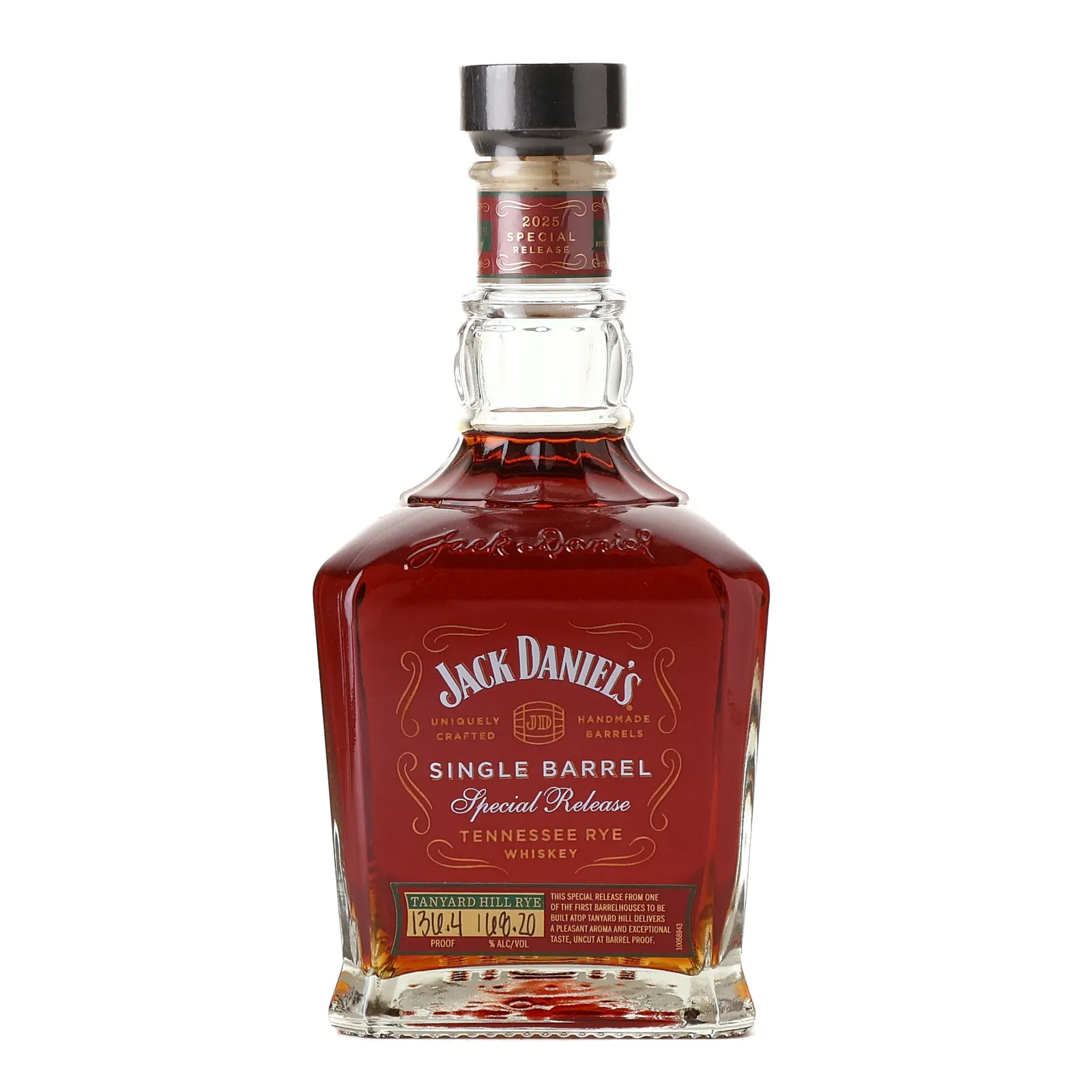 Jack Daniel's Single Barrel Special Release Tanyard Hill Rye 10 Year Old, 2025, 68.2% whisky bottle