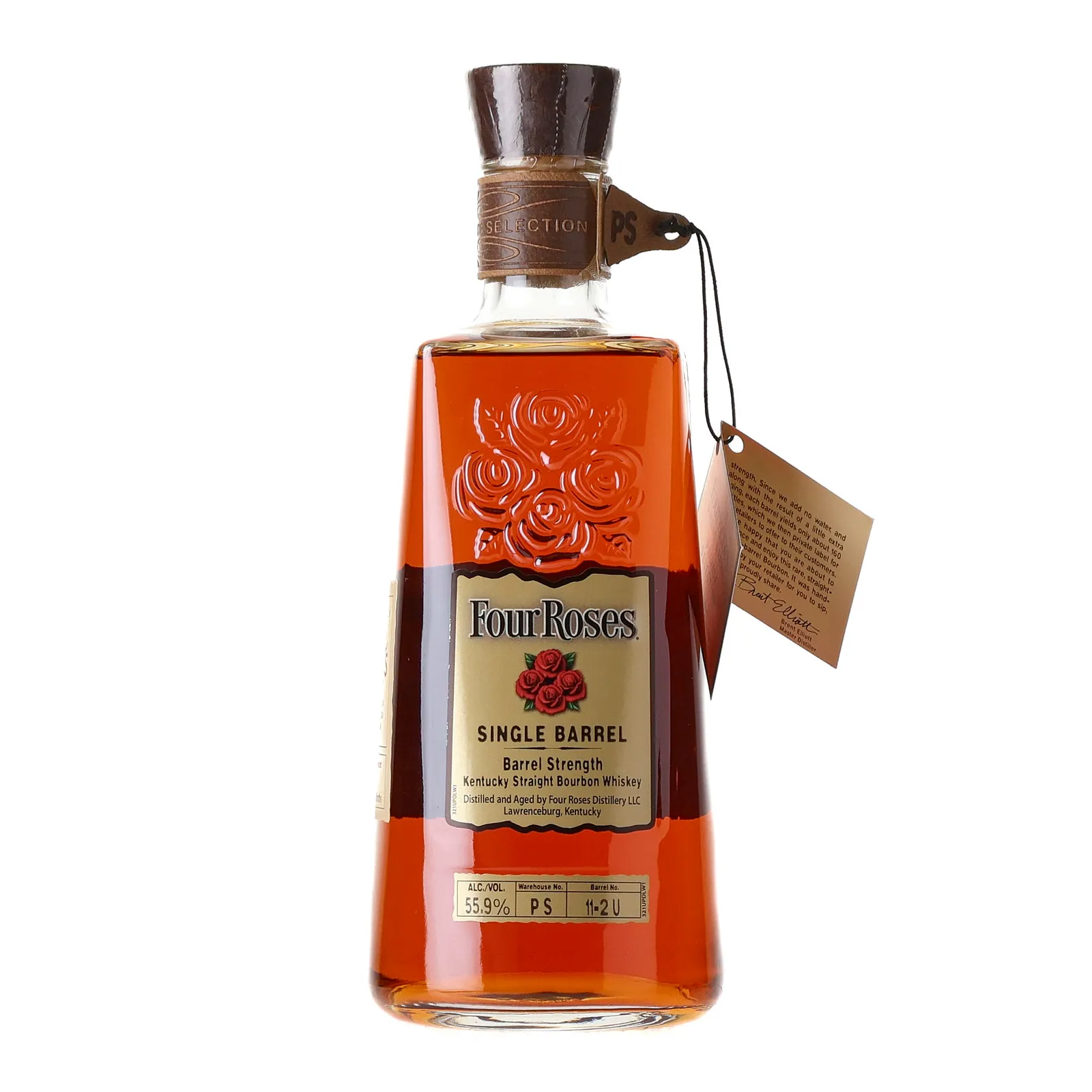 Four Roses Single Barrel Barrel Strength OBSO Binny's Private Barrel Selection 10 Year Old, Cask #11-2U, 2024, 55.9% whisky bottle