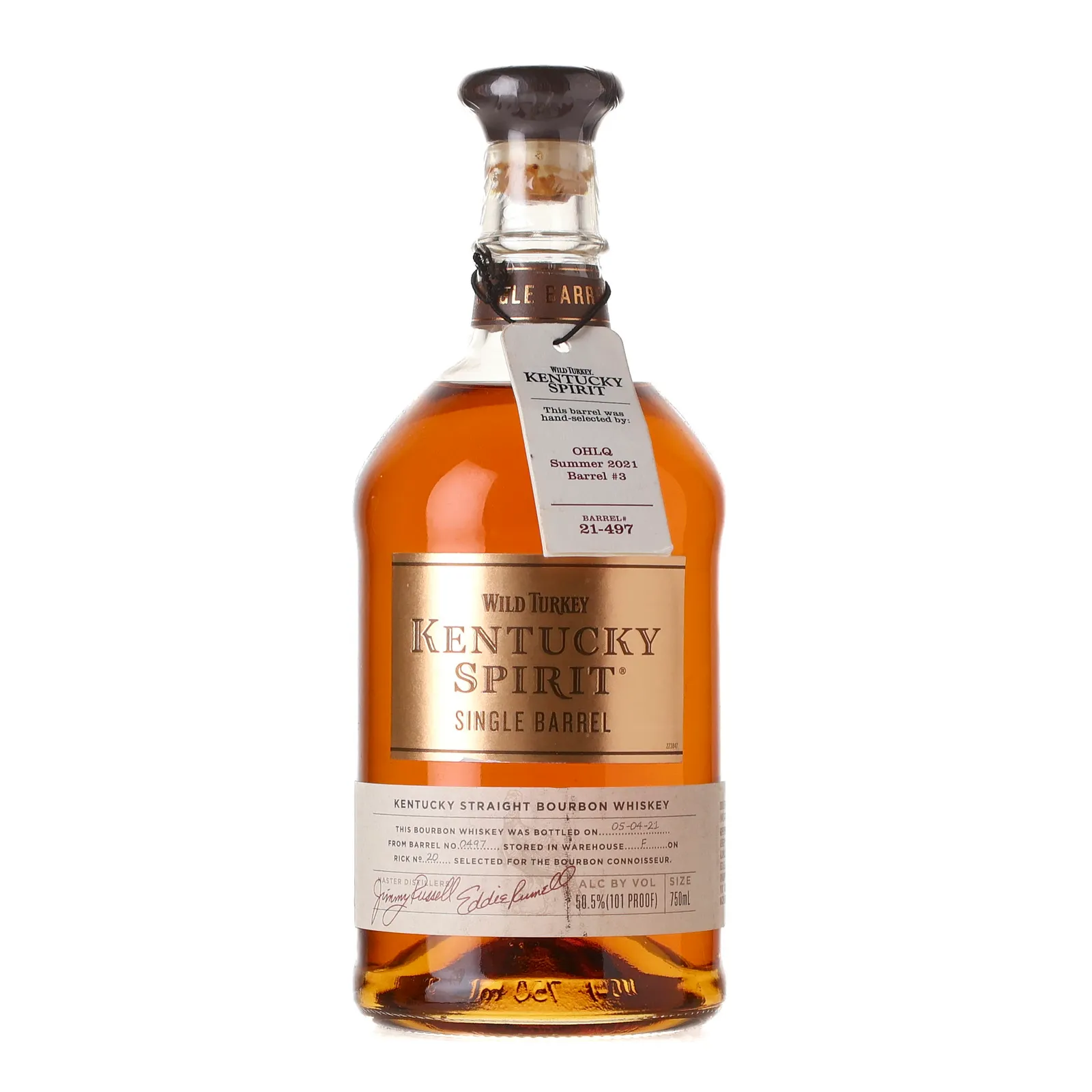 Wild Turkey Kentucky Spirit Single Barrel, Cask #21-497, 2021, 50.5% whisky bottle