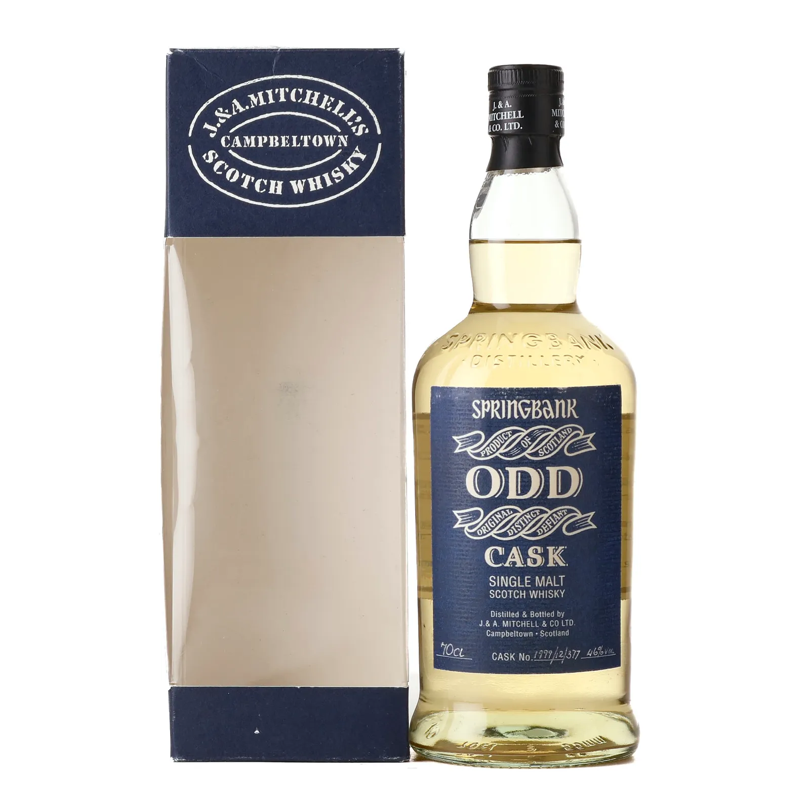Springbank ODD Cask, Rum Cask, Cask #1999/12/377, 46% whisky bottle