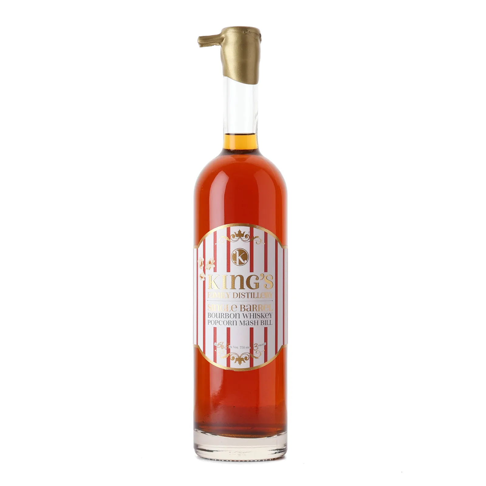 King's Family Distillery Popcorn Single Barrel Bourbon, Batch No. 3, 56.5% whisky bottle