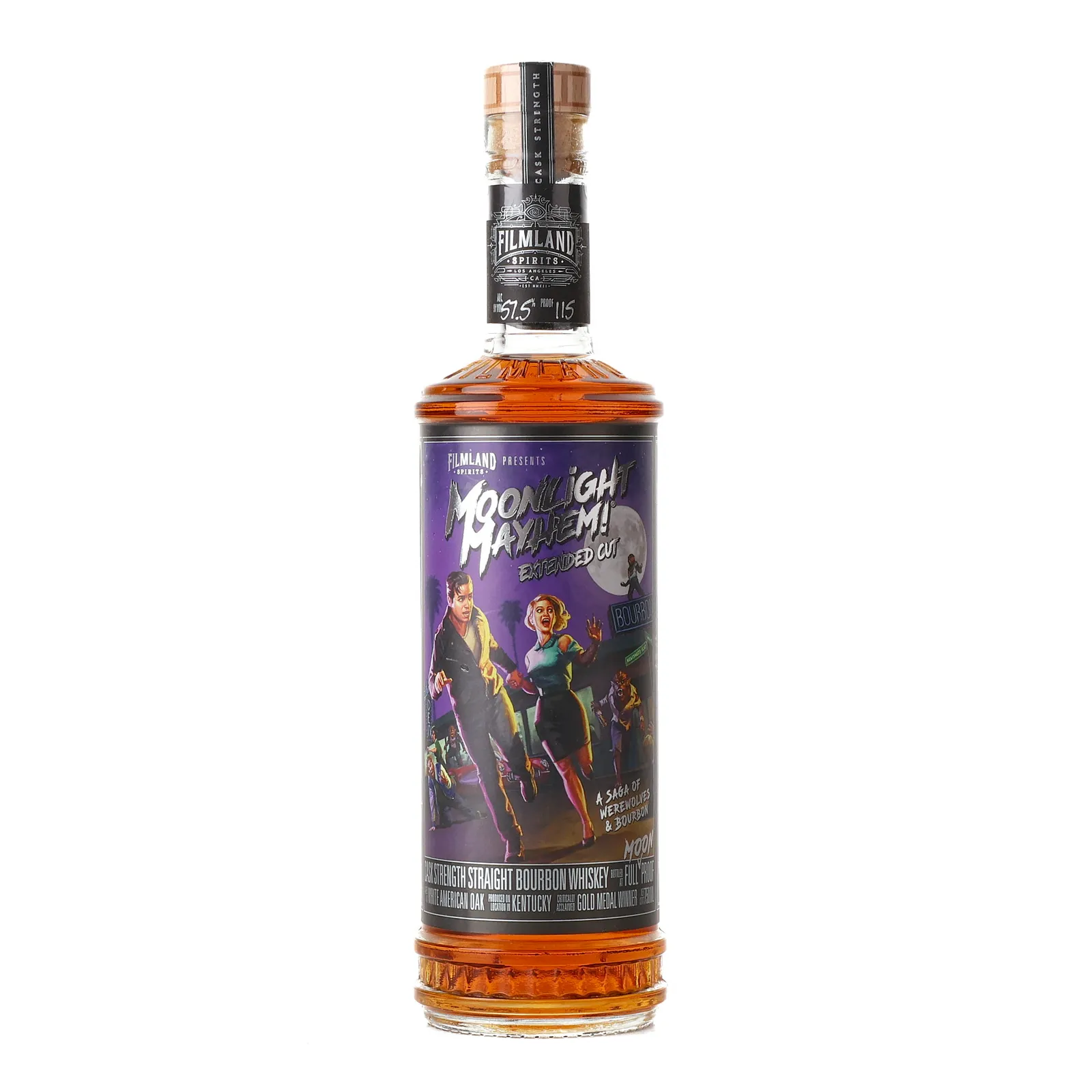 Filmland Spirits Moonlight Mayhem! Extended Cut, American White Oak Cask, 2022, 57.5% whisky bottle