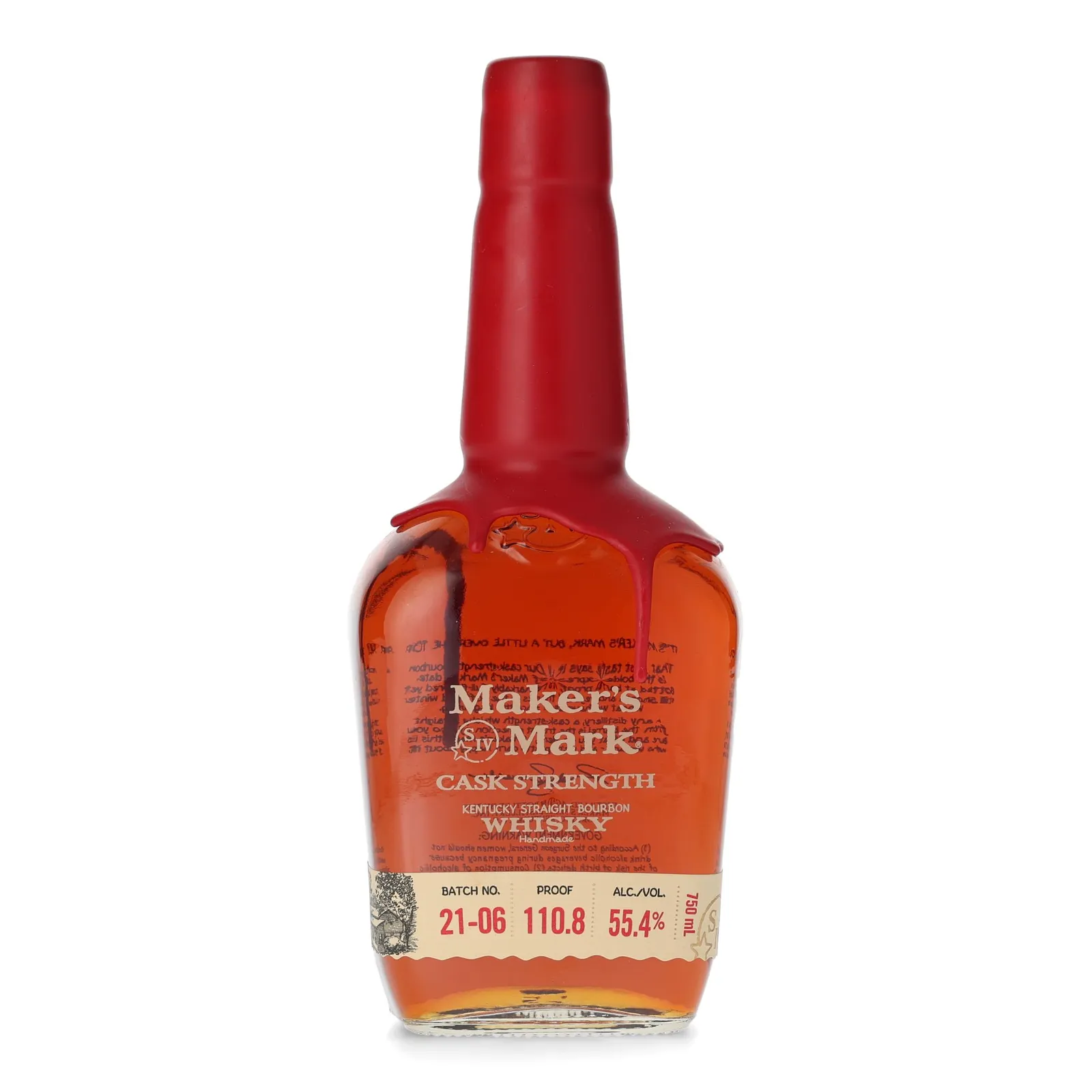 Maker's Mark Cask Strength Bourbon, Batch No. 21-06, 2021, 55.4% whisky bottle