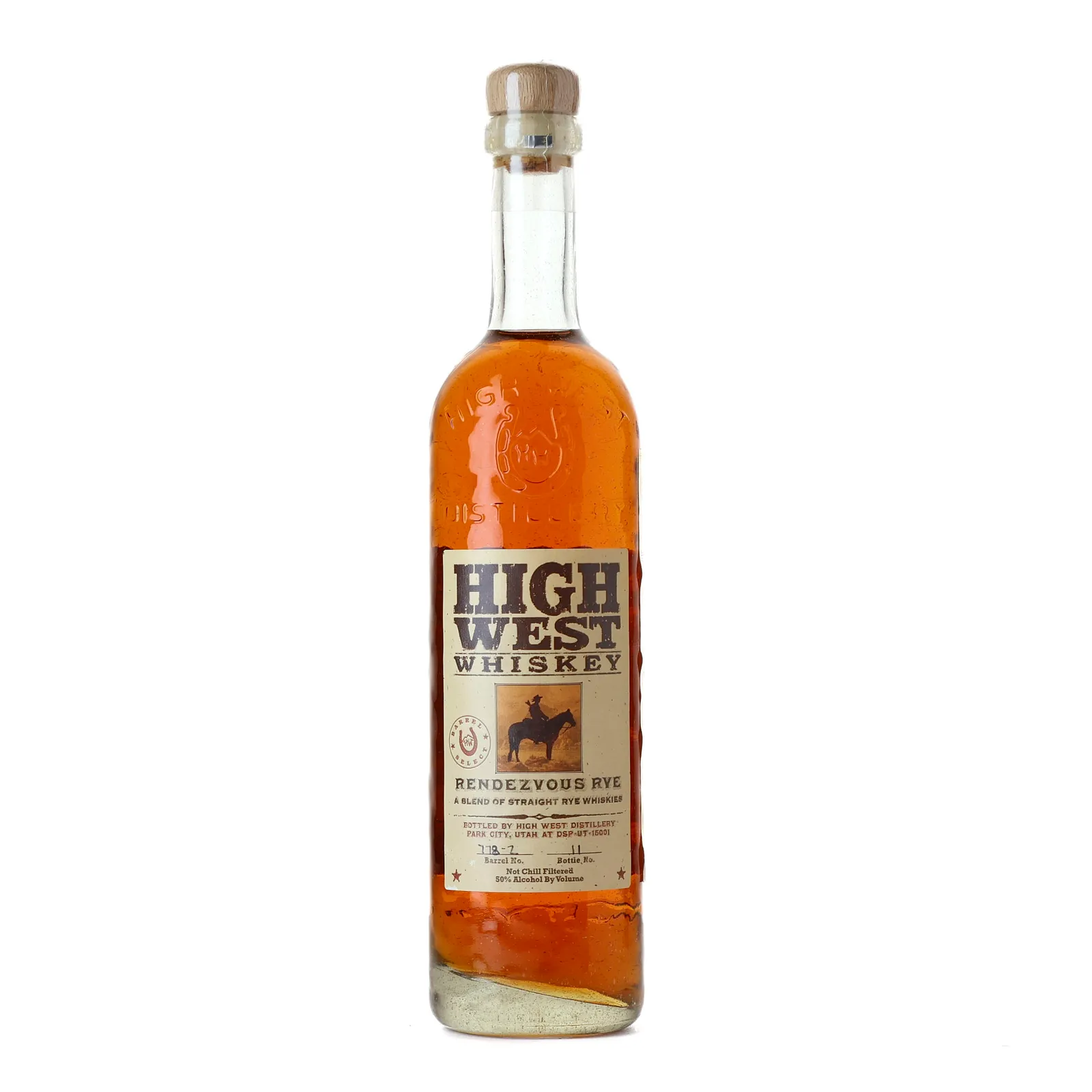 High West Rendezvous Rye Liquor Barn Private Barrel Selection, Used Bourbon Cask, 50% whisky bottle