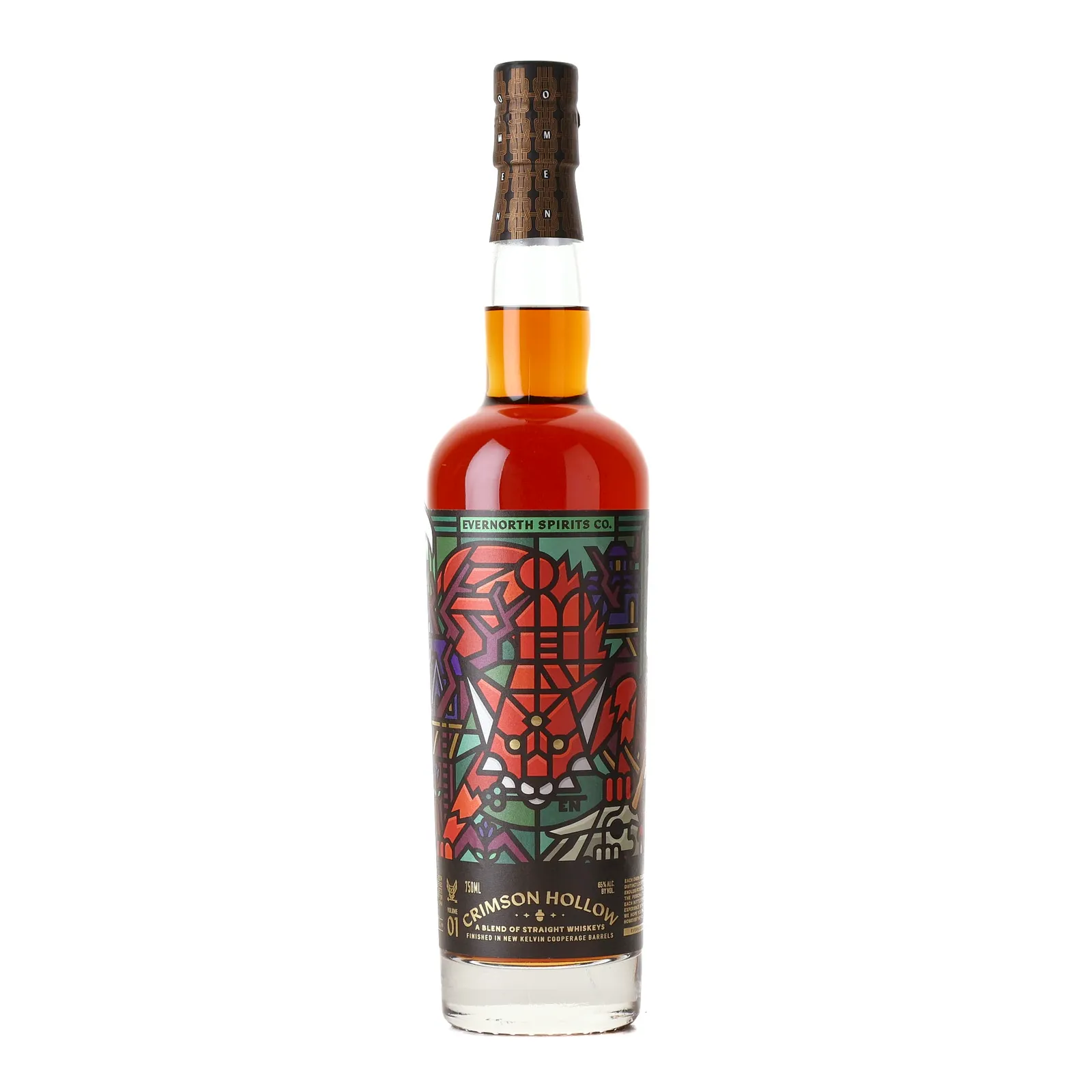 Evernorth Spirits Crimson Hollow 8 Year Old, New Oak Cask, Batch No. Volume 01, 65% whisky bottle