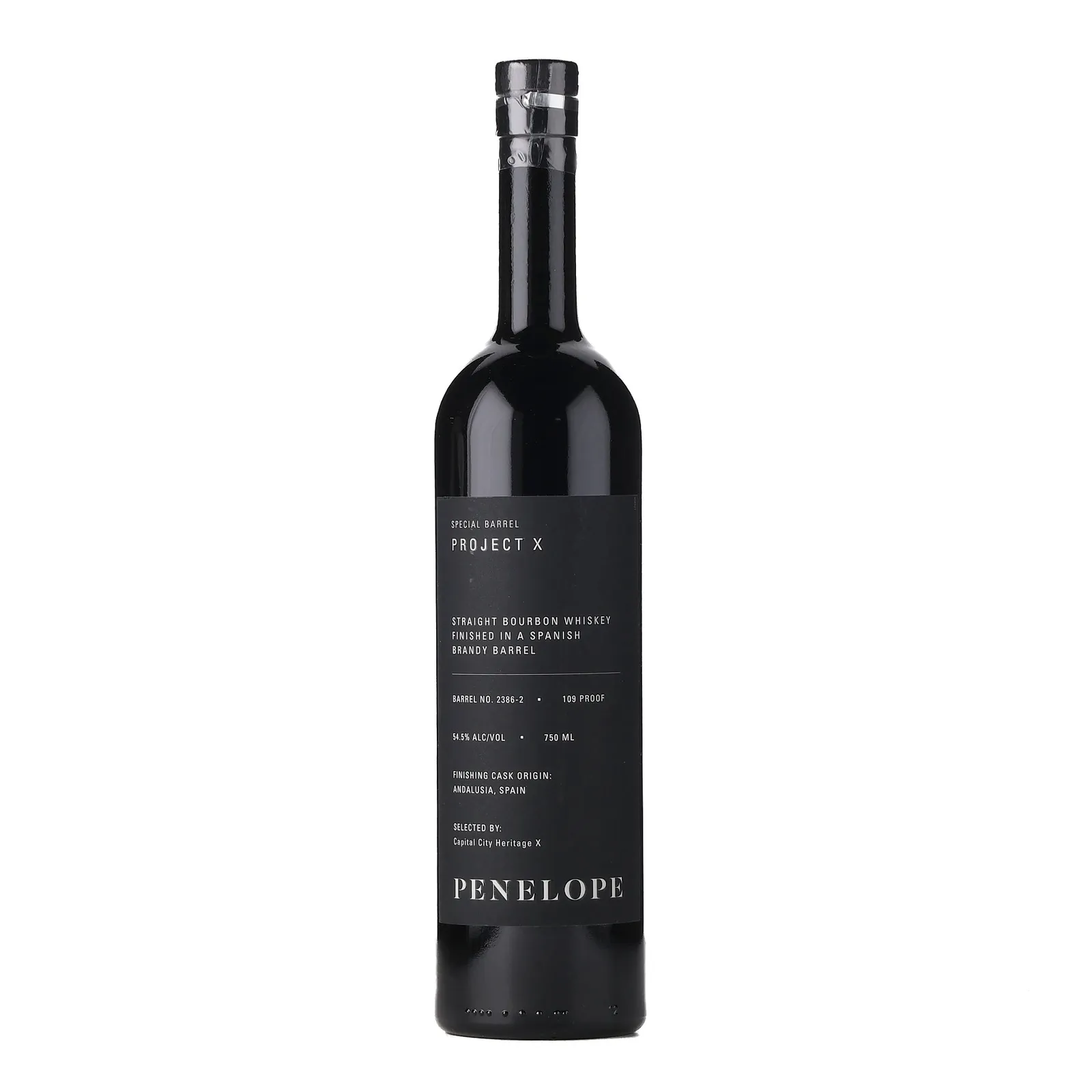 Penelope Project X Capital City Heritage X, Brandy Cask, Cask #2386-2, 54.5% whisky bottle