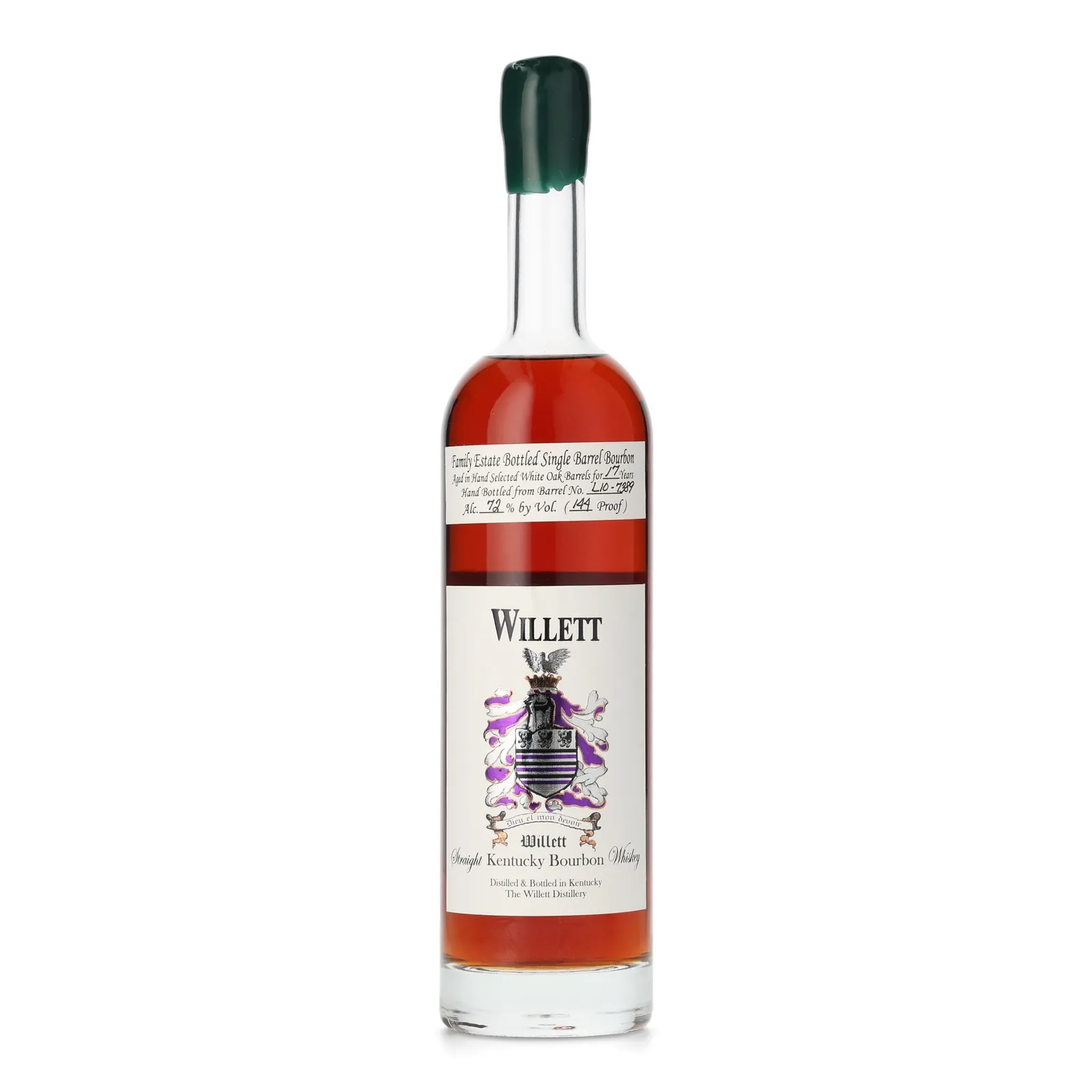 Willett Family Estate 'Reid & Emerald' Private Barrel Selection 17 Year Old, New Charred Oak Cask, Cask #L10-7389, 2010, 72% whisky bottle