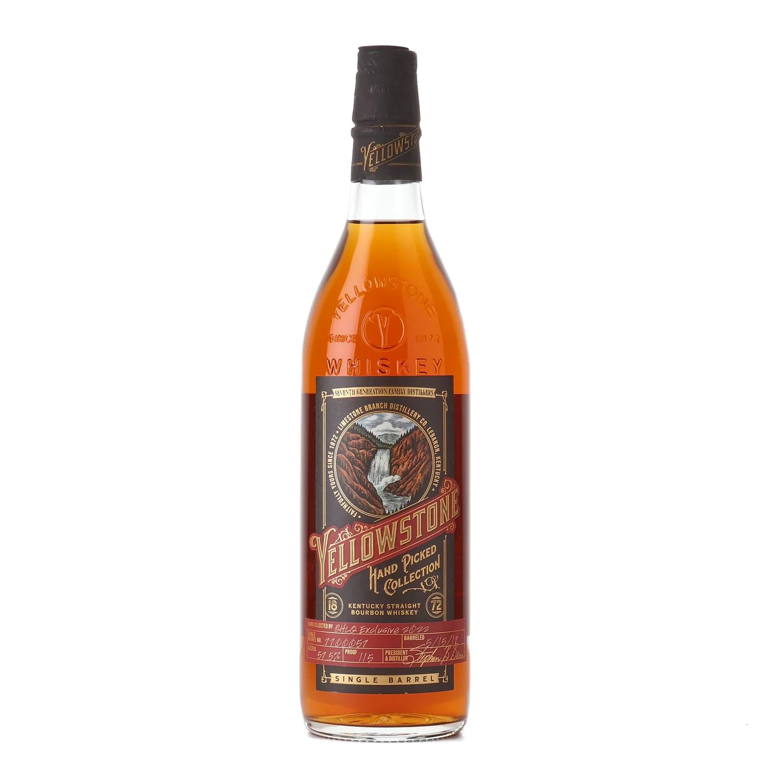 Yellowstone Hand Picked Collection OHLQ Private Barrel Selection, Cask #7160651, 2017, 57.5% whisky bottle