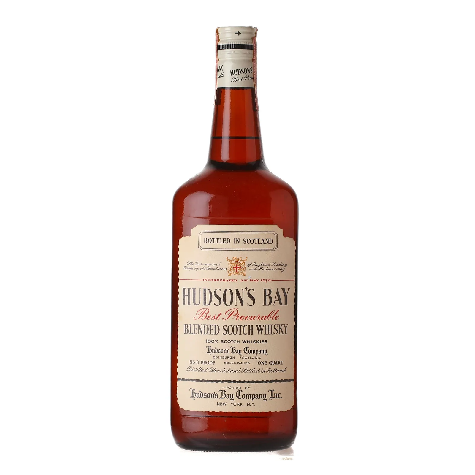 Hudson's Bay Best Procurable, 43.4% whisky bottle