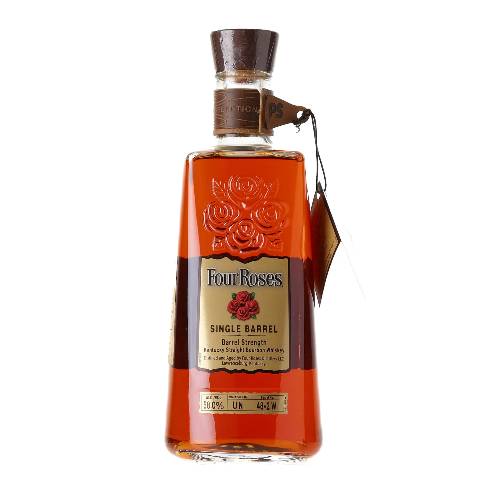 Four Roses Barrel Strength OBSQ Single Barrel Private Selection 10 Year Old, New Charred Oak Cask, Cask #48-2W, Batch No. UN 48-2W, 2023, 58% whisky bottle