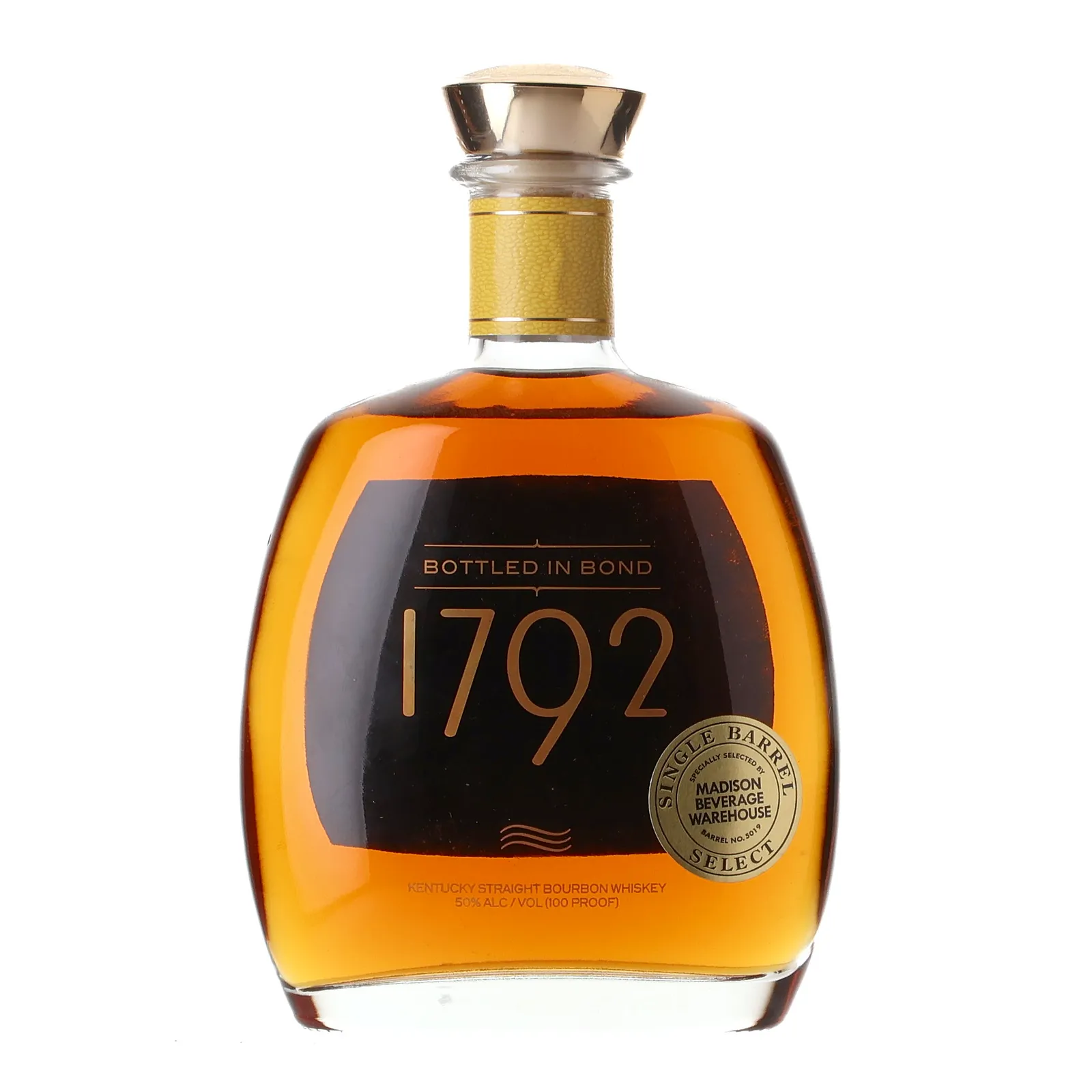 1792 Bottled in Bond Single Barrel Select Madison Beverage Warehouse, Cask #5019, 50% whisky bottle