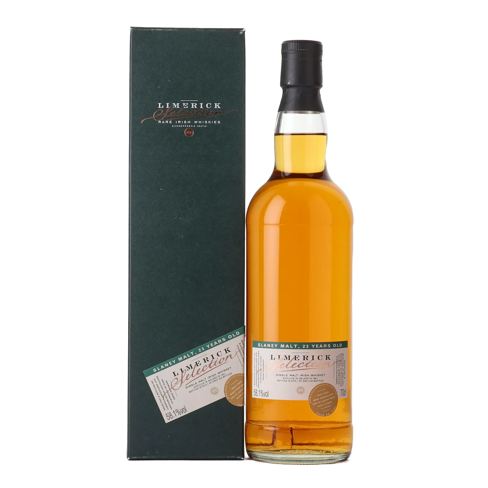 Slaney Malt 23 Year Old, Hogshead Cask, Cask #8265, 1991, Adelphi, 58.1% whisky bottle
