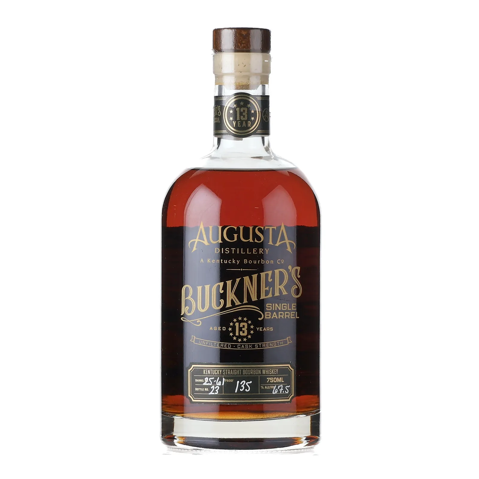 Augusta Distillery Buckner's 13 Year Old, New Charred American Oak Cask, Cask #25-61, 67.5% whisky bottle