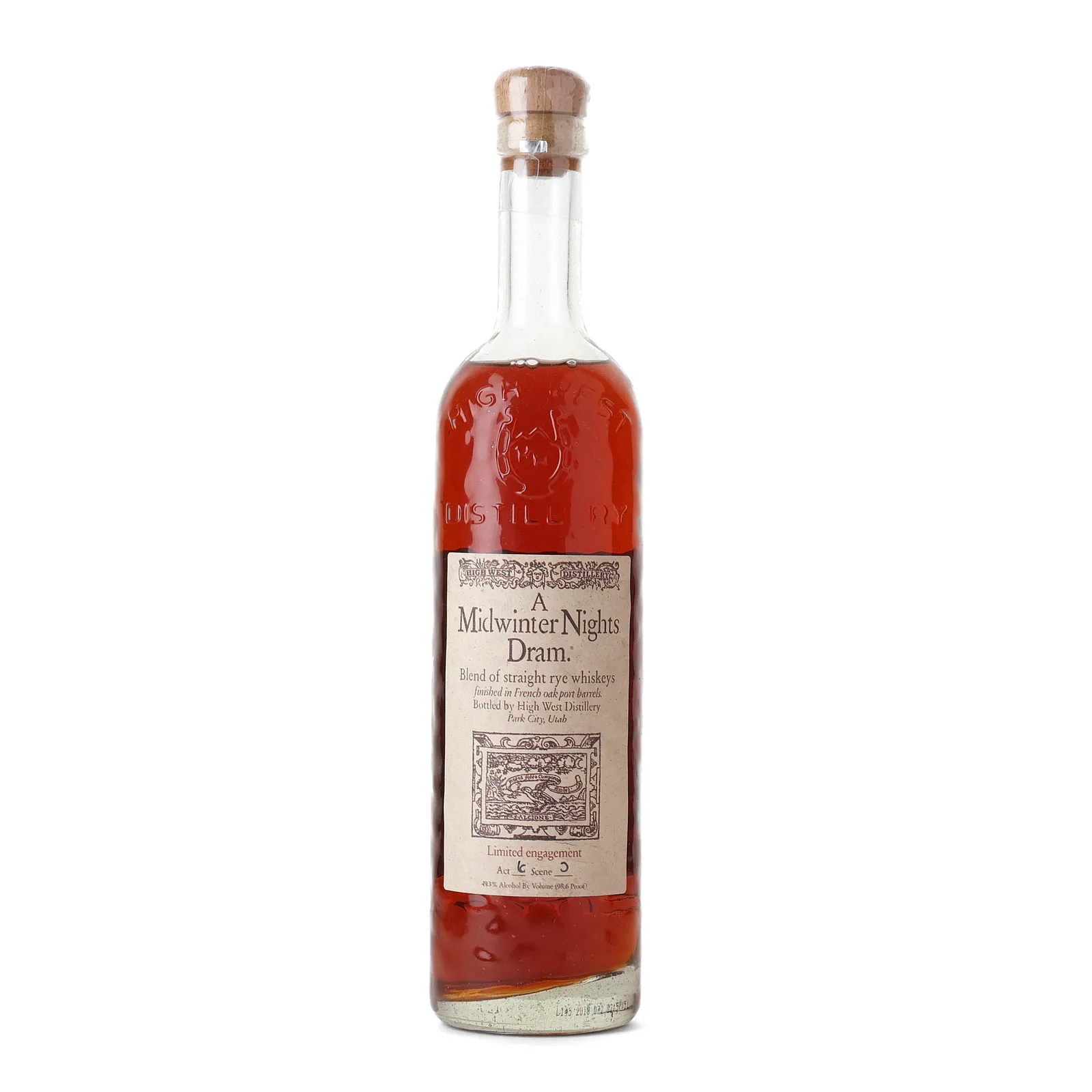 High West A Midwinter Night's Dram, Port Cask, Act 6 Scene 5, 2018, 49.3% whisky bottle