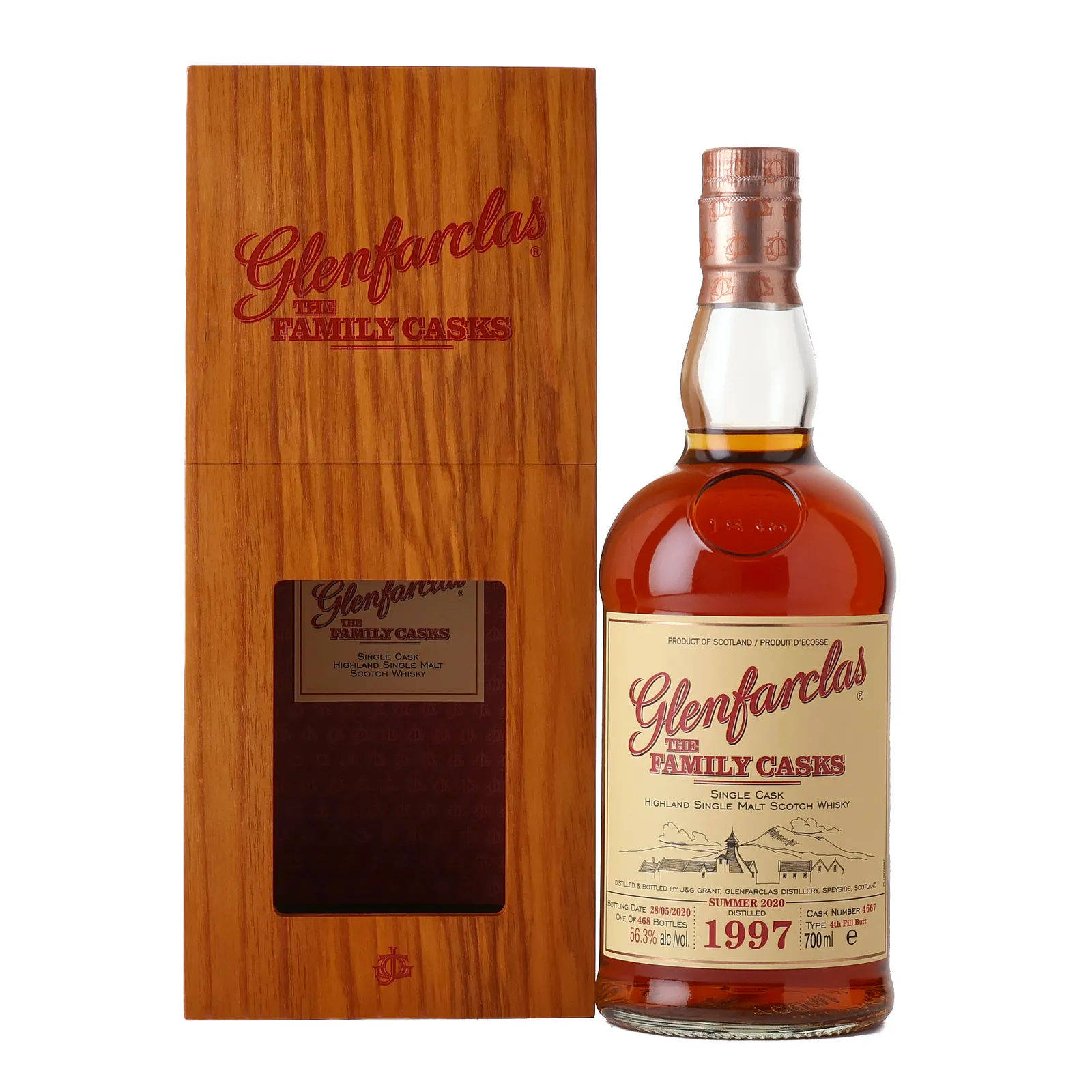 Glenfarclas The Family Cask 23 Year Old, Refill Butt Cask, Cask #4667, S20, 2020, 56.3% whisky bottle