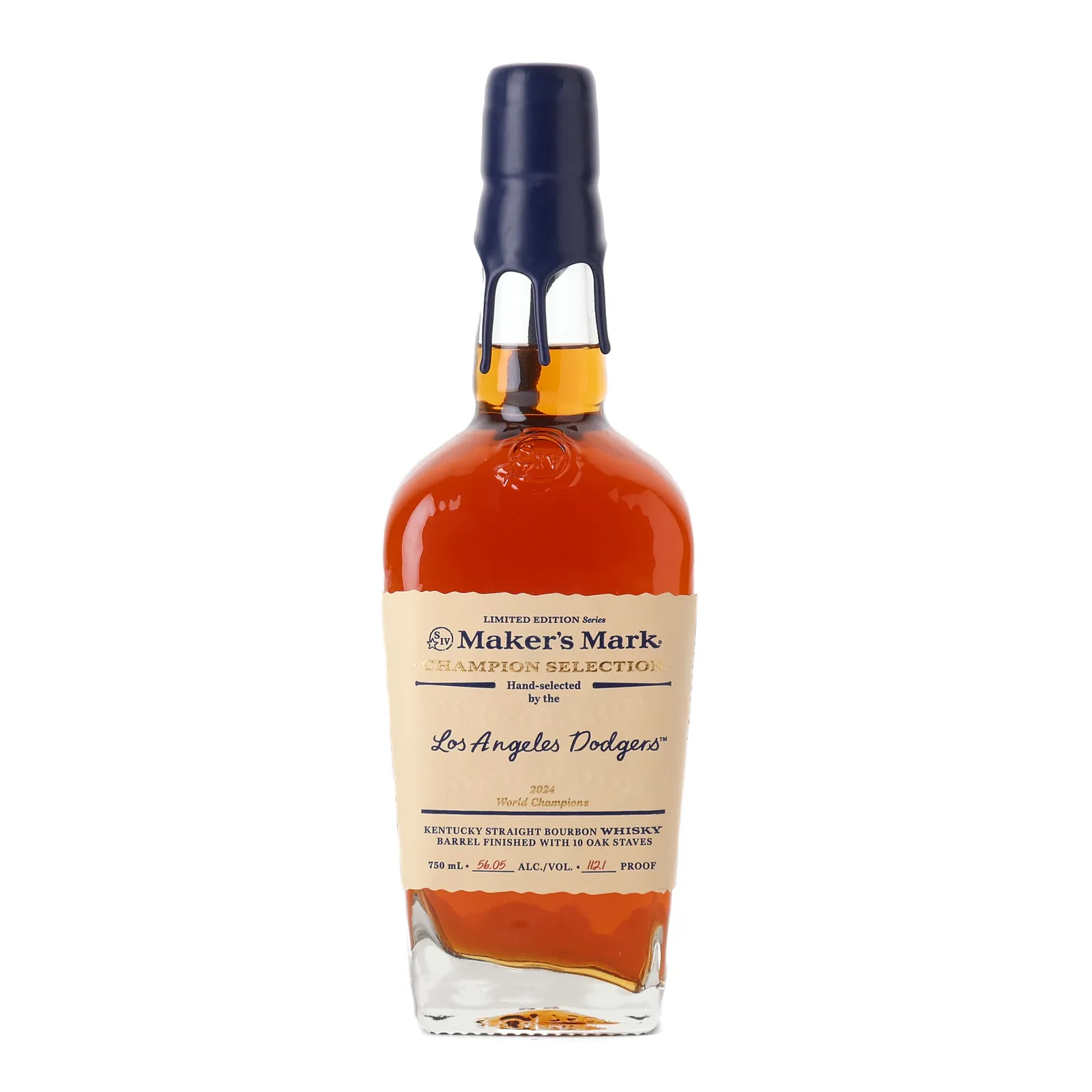 Maker's Mark Champion Selection Los Angeles Dodgers, Finished with Custom Oak Staves, 2024, 56% whisky bottle