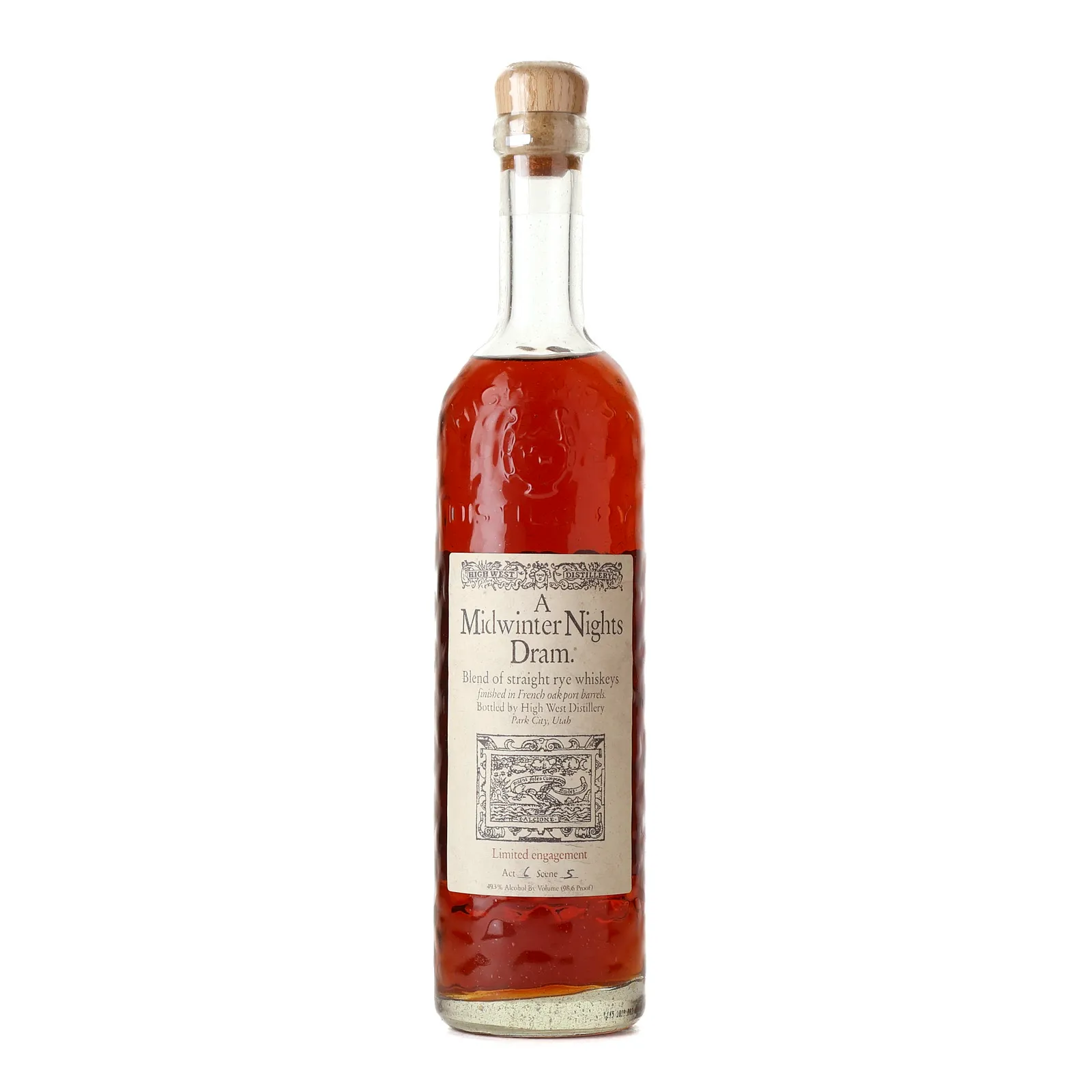 High West A Midwinter Night's Dram, Port Cask, Act 6 Scene 5, 2018, 49.3% whisky bottle