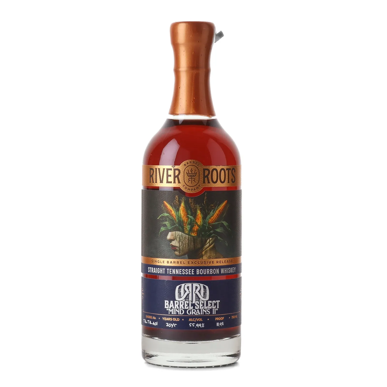 River Roots Mind Grains II 20 Year Old, Bourbon Cask, Cask #TG-TB-A01, River Roots Barrel Co., 55.99% whisky bottle