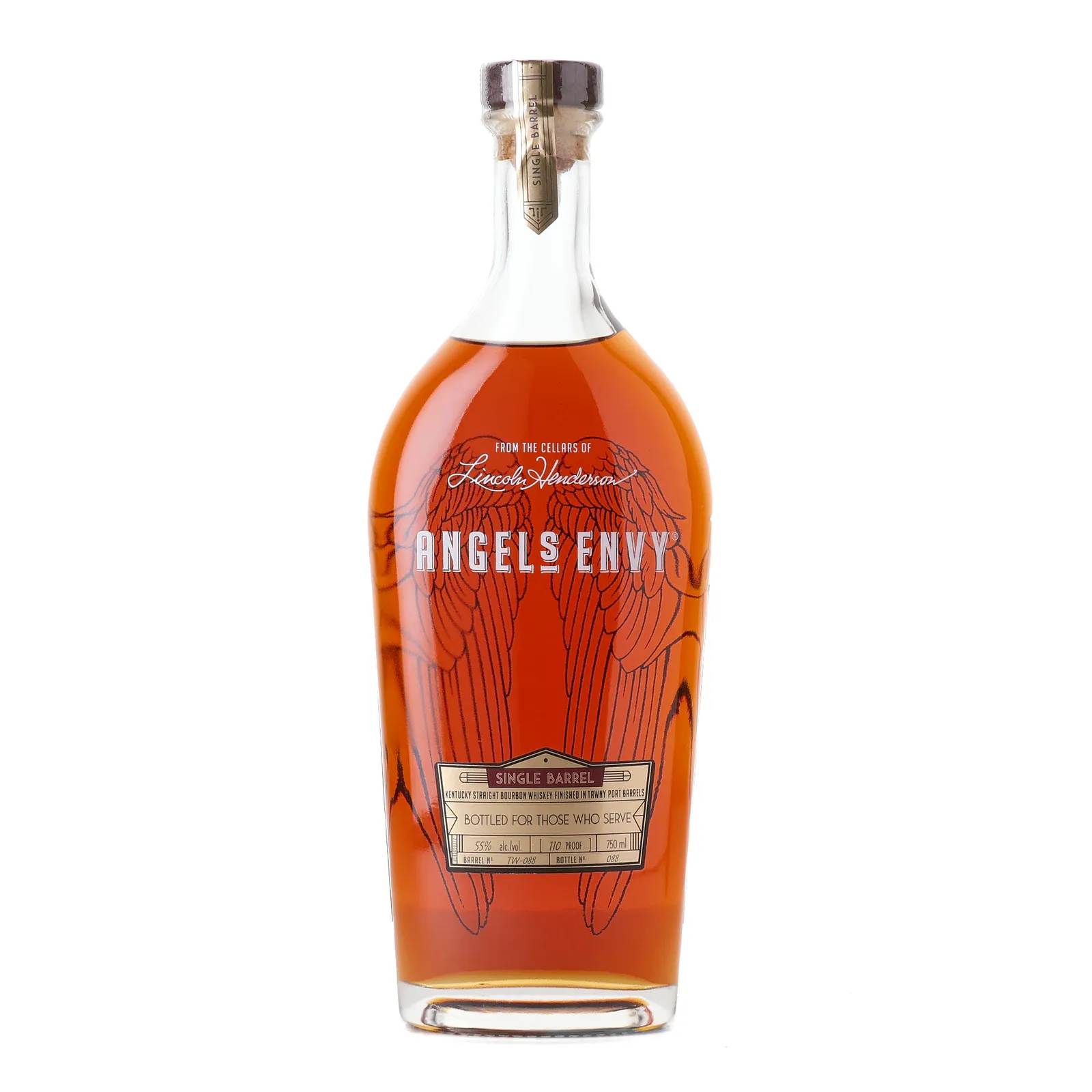 Angel's Envy Bourbon 'For Those Who Serve' Private Barrel Selection, Tawny Port Cask, Cask #TW-088, 55% whisky bottle